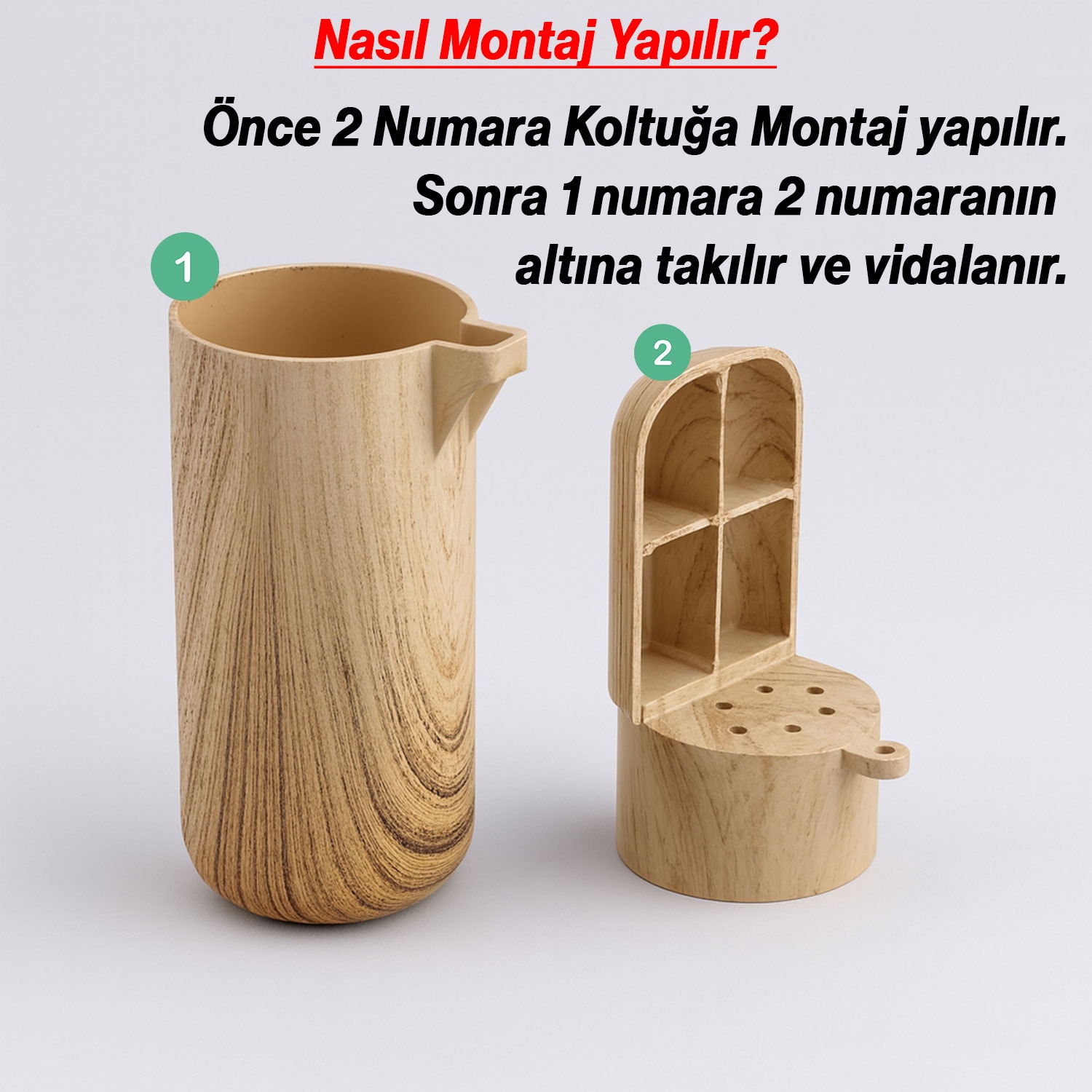 Bohem Westa Meşe Renk Sert Plastik Ayak 15 cm Mobilya Tekli Kanepe Koltuk Baza Yükseltme Ayağı