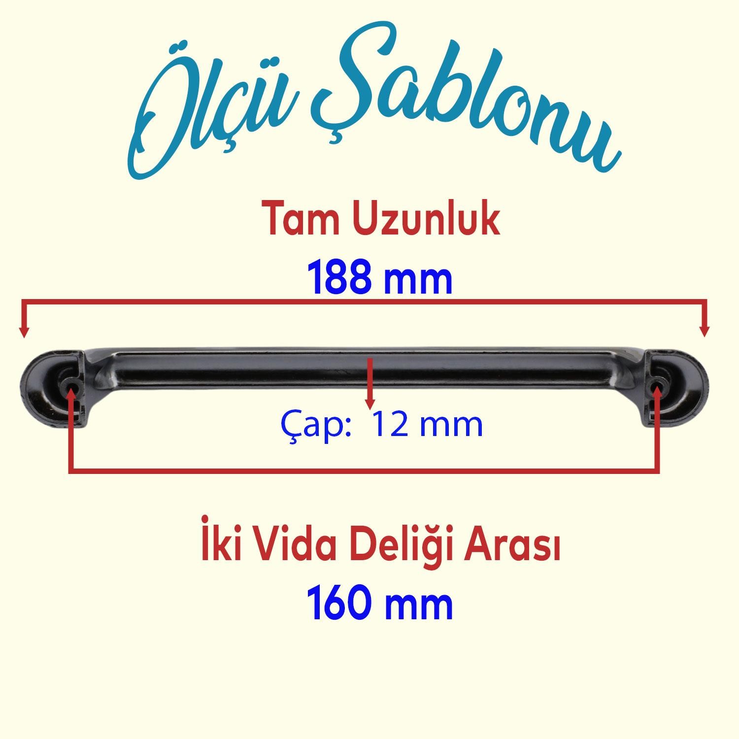 Simay Mobilya Mutfak Dolabı Çekmece Dolap Kapak Kulpu Düz Metal Kulp Kulbu Kulpu 160 mm Füme