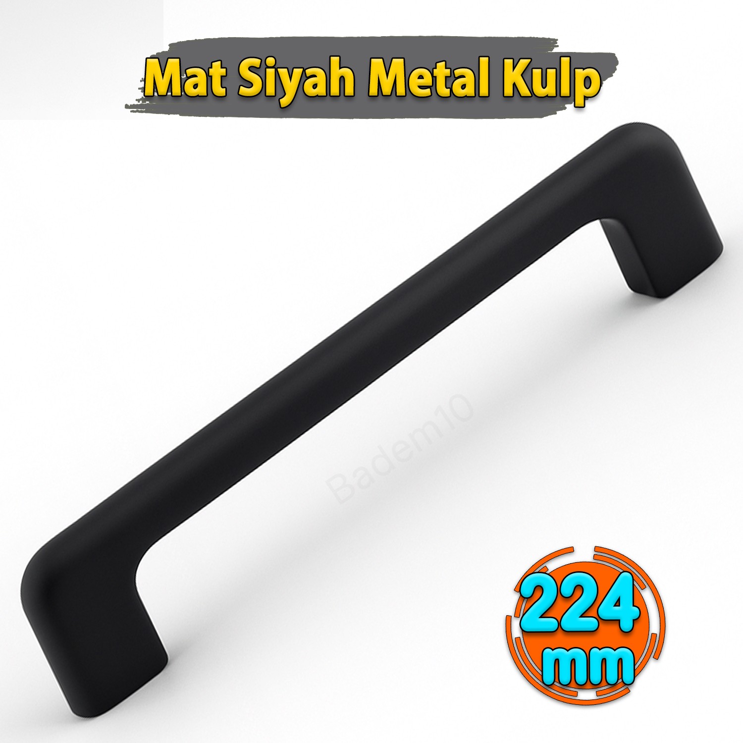 Ilıca Mat Siyah Metal Kulp 224 mm 22.4 cm Mobilya Çekmece Mutfak Dolabı Dolap Kulpları Kulbu Kulpu