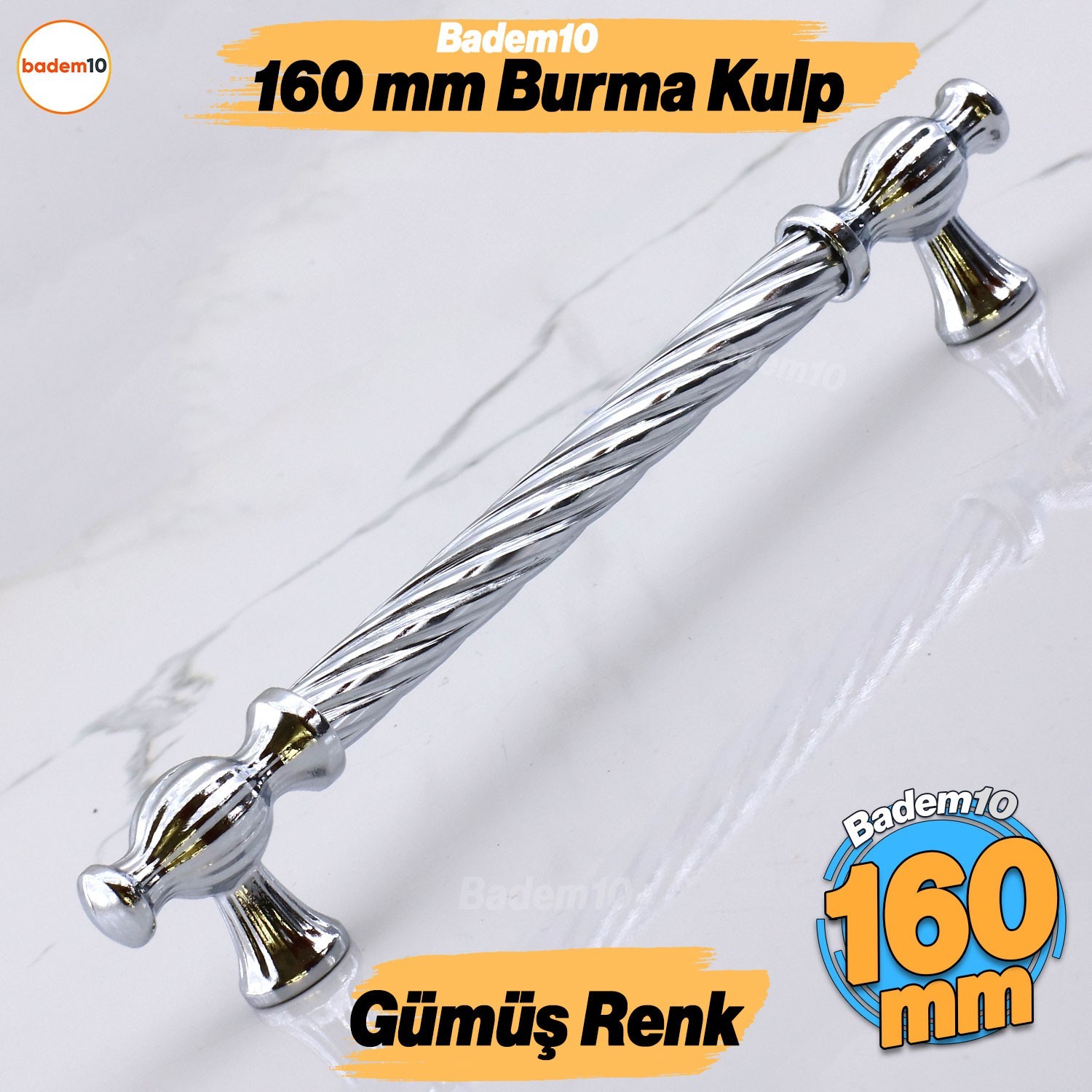 Burma Metal Gümüş Kulp 160 mm Mobilya Çekmece Mutfak Dolabı Dolap Kapak Kulpları Kulb Kulpu 16 cm