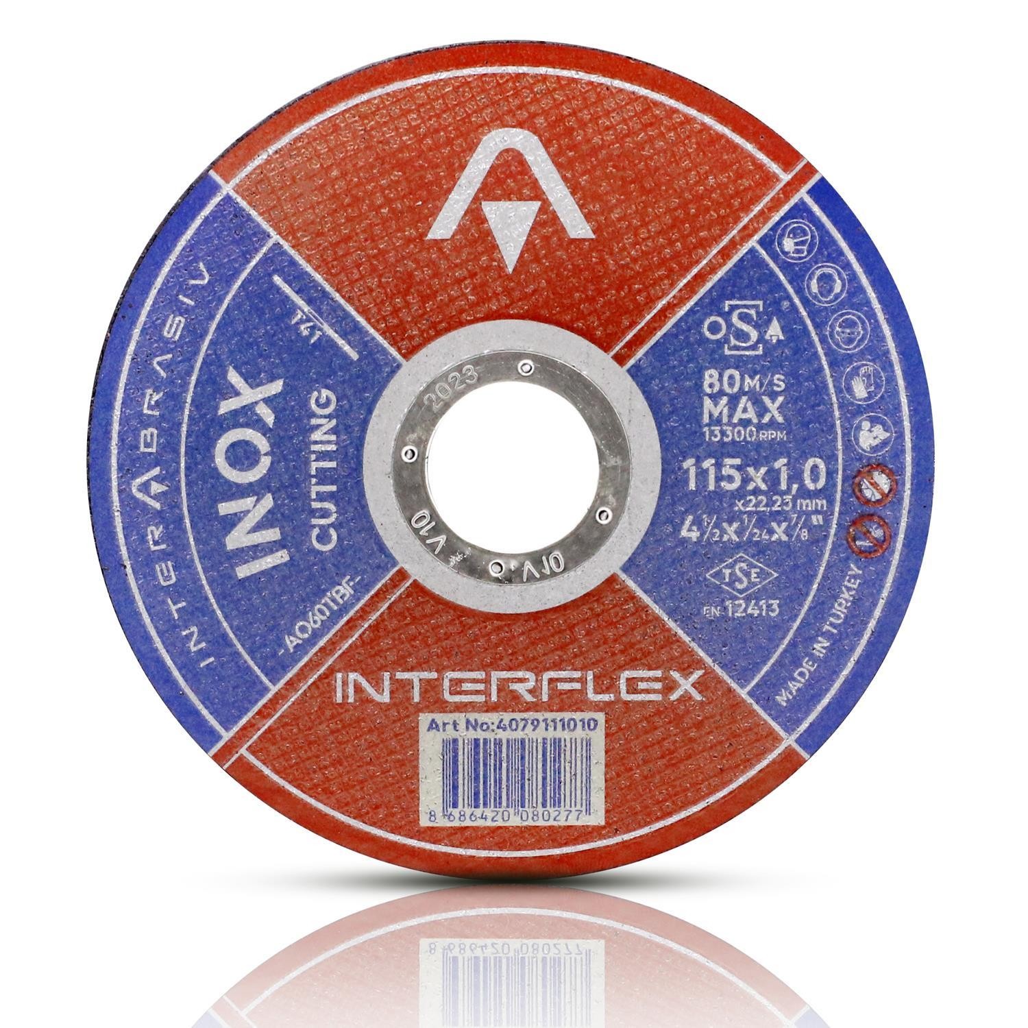 İnterflex İnox Metal Kesici Taş Disk 115x1.0x22.23 mm (10 ADET)
