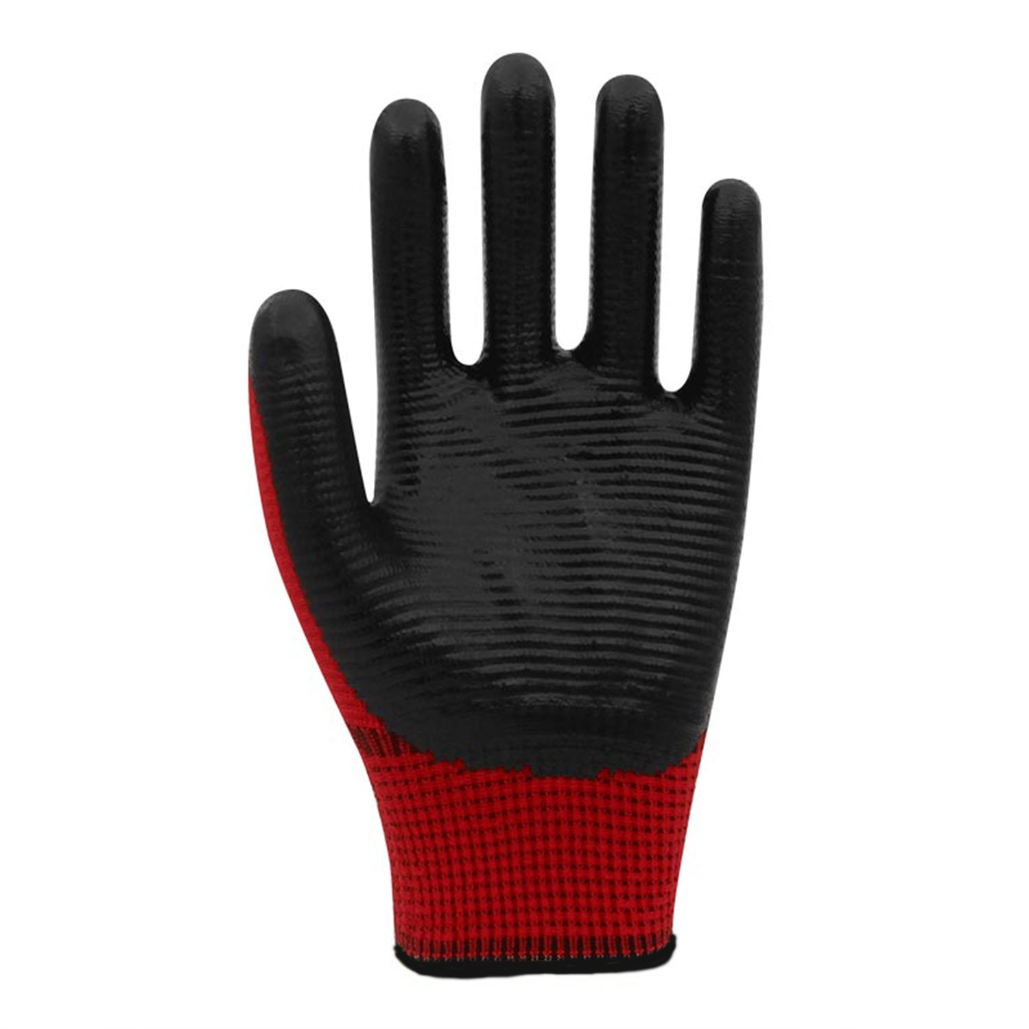 Kırmızı Siyah Zebra Nitril Kaplama İş Eldiveni 10 XL Yüksek Kavrama Esnek Konforlu Çalışma Eldiveni