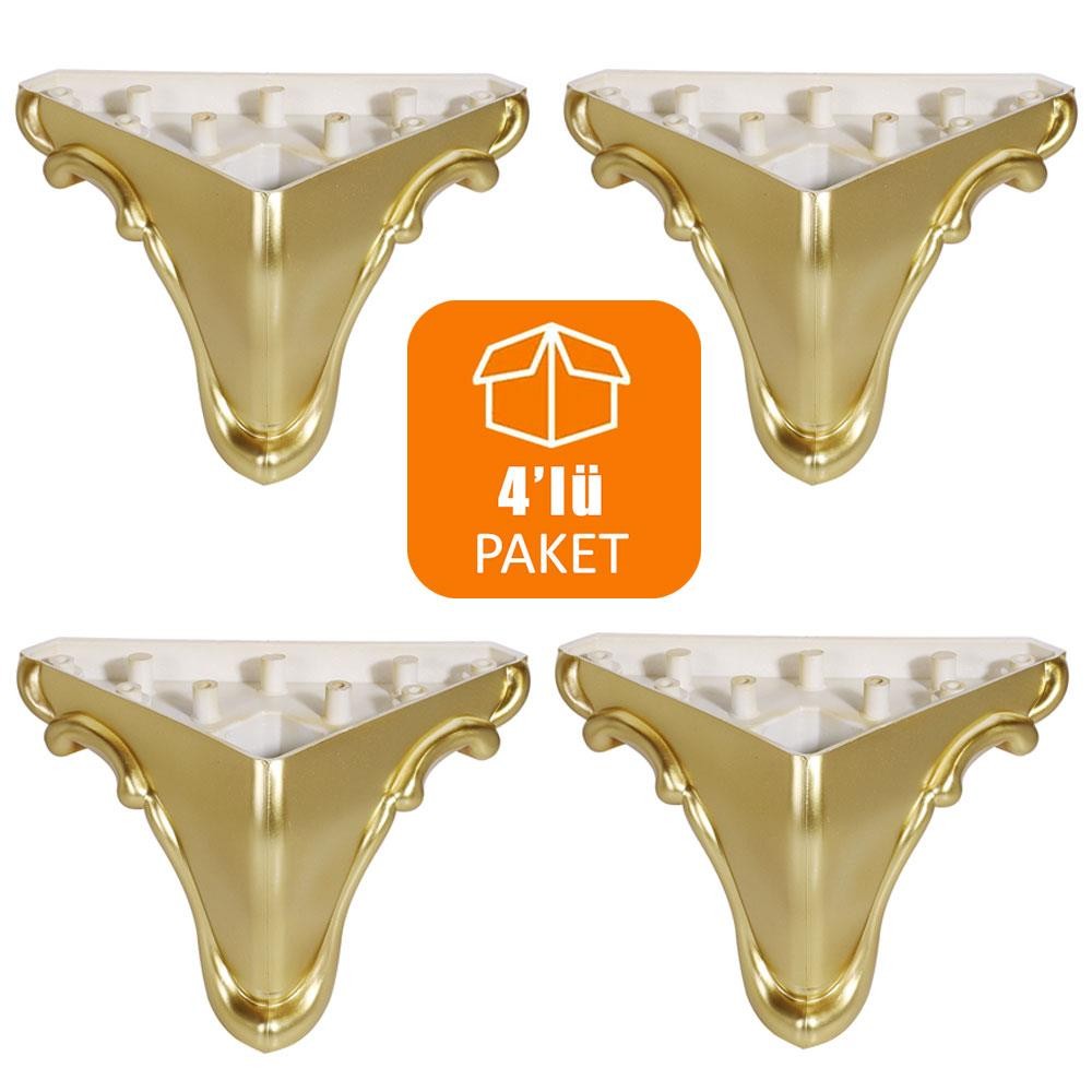 Kuğu Mobilya Kanepe Masa Puf Sehpa Ayağı Gold Düz Baza Ayak 11 cm (4 ADET)