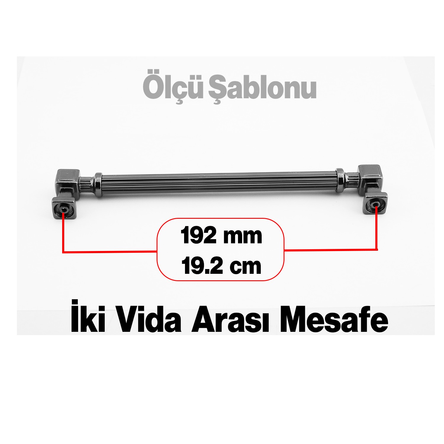 Talas Füme Çizgili Metal Lüks Kulp 192 mm 19.2 cm Mobilya Mutfak Çekmece Dolabı Dolap Kulpları Kulb