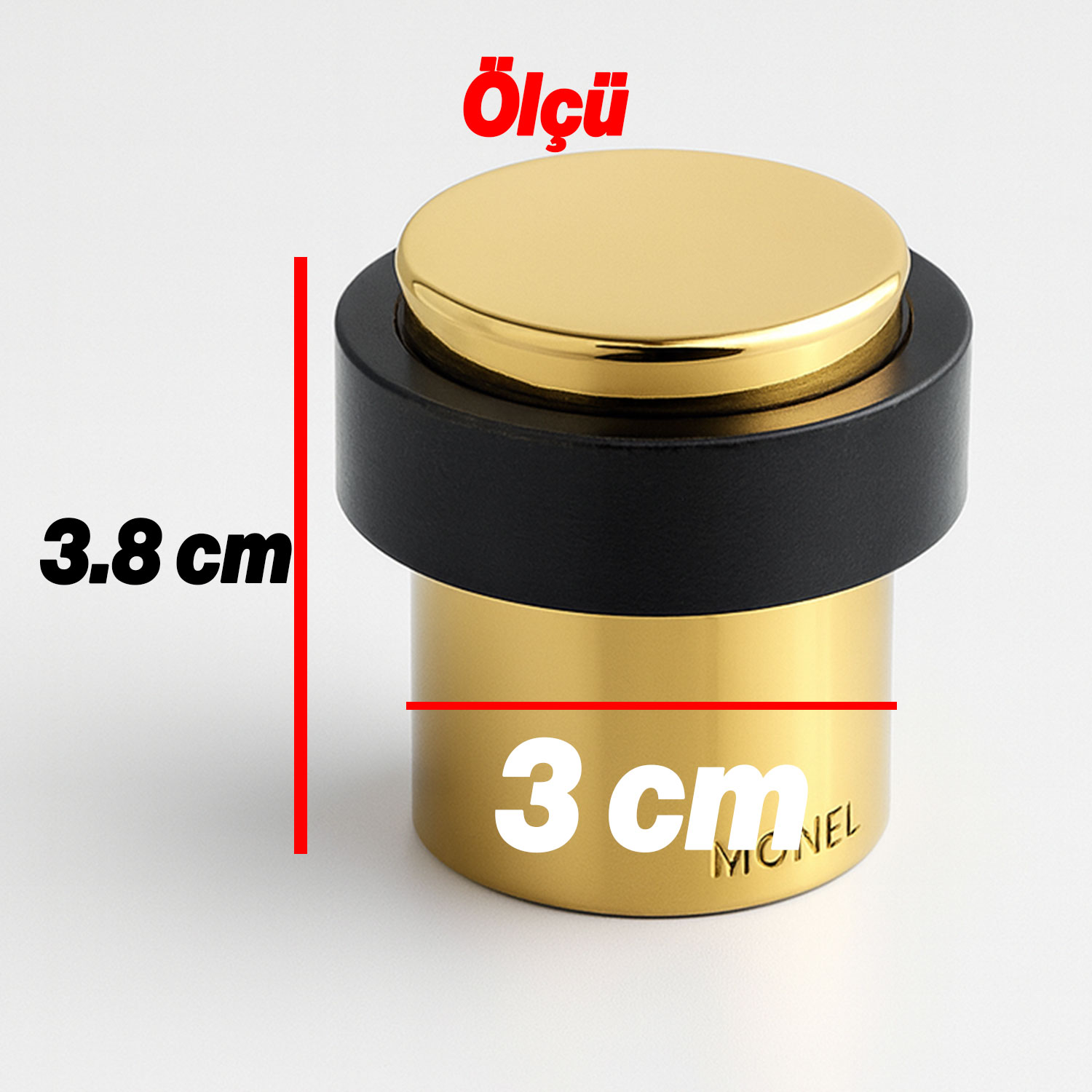 Metal Kapı Stoperi 3’lü Set Gold Model Vidalı Montaj Kauçuk Kapı Tamponu Çarpma Önleyici Durdurucu