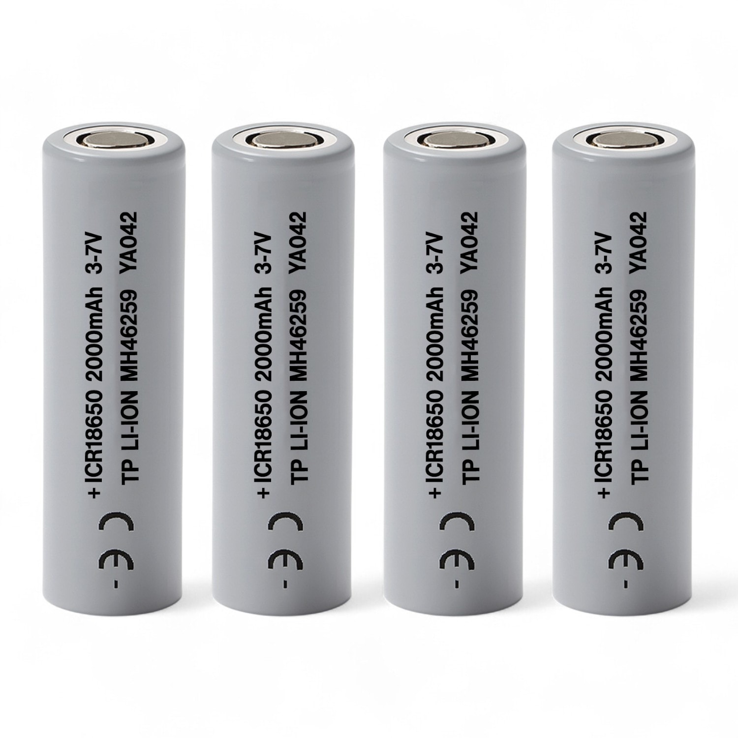 4 Adet 1CR 18650 Gri Şarjlı Batarya Pil 3.7V 2000 mAh Li-Ion Uzun Ömürlü Yüksek Kapasite Şarj Edilir
