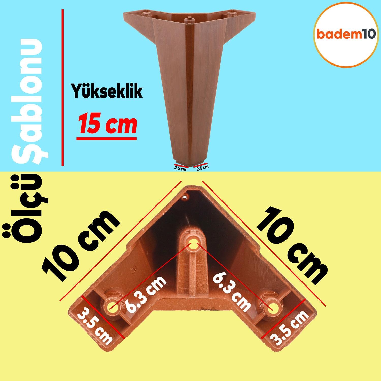 Sedir Lüks Mobilya Kanepe Koltuk Baza Tv Ünitesi Yükseltici Ayağı Ayakları 15 Cm Ahşap Desenli Ayak