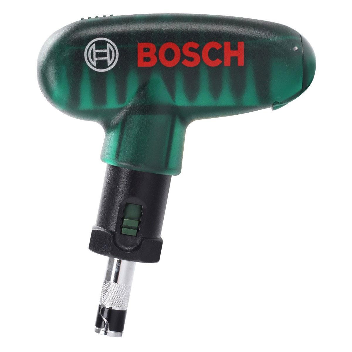 Bosch T Tipi Cırcırlı Tornavida ve 10 Parça Vidalama Uç Seti
