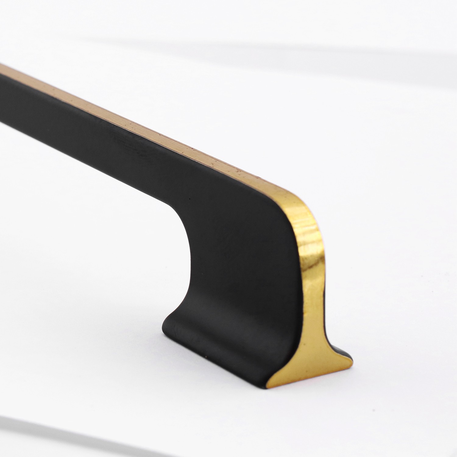 Afyon (224 mm - 22.4 cm) Siyah Gold Metal Mobilya Mutfak Çekmece Dolap Dolabı Kulbu Kulpu Kulpları