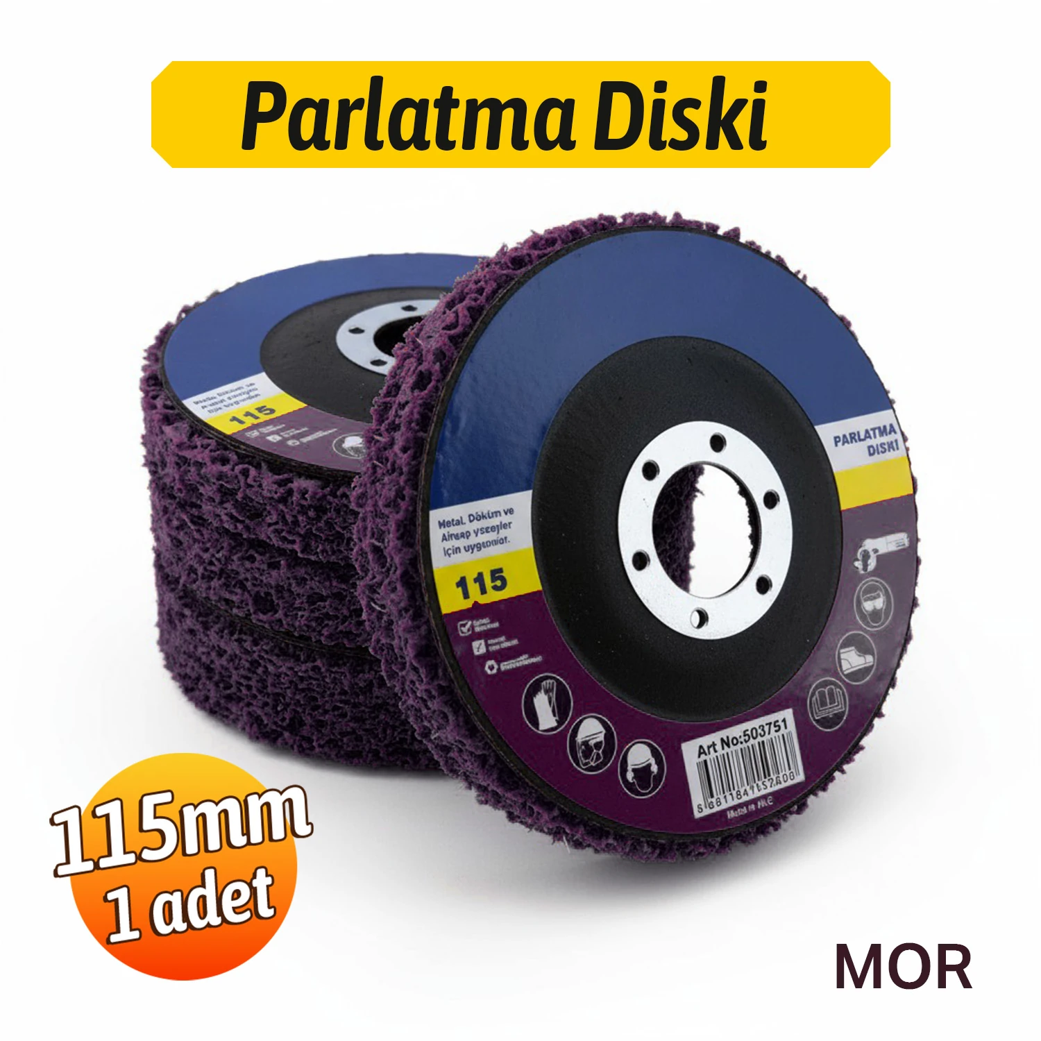Mor 115 mm Parlatma Diski Döküm Metal Ahşap Yüzeyler İçin Pas Boya Sökücü Flap Disk