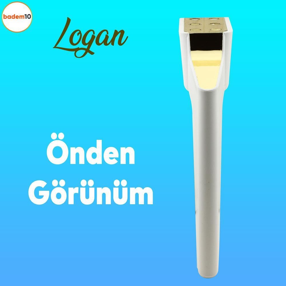 Logan 6'lı Set Mobilya TV Ünitesi Çekyat Koltuk Kanepe Destek Ayağı 19 cm Beyaz Altın Ayak M8 Civata