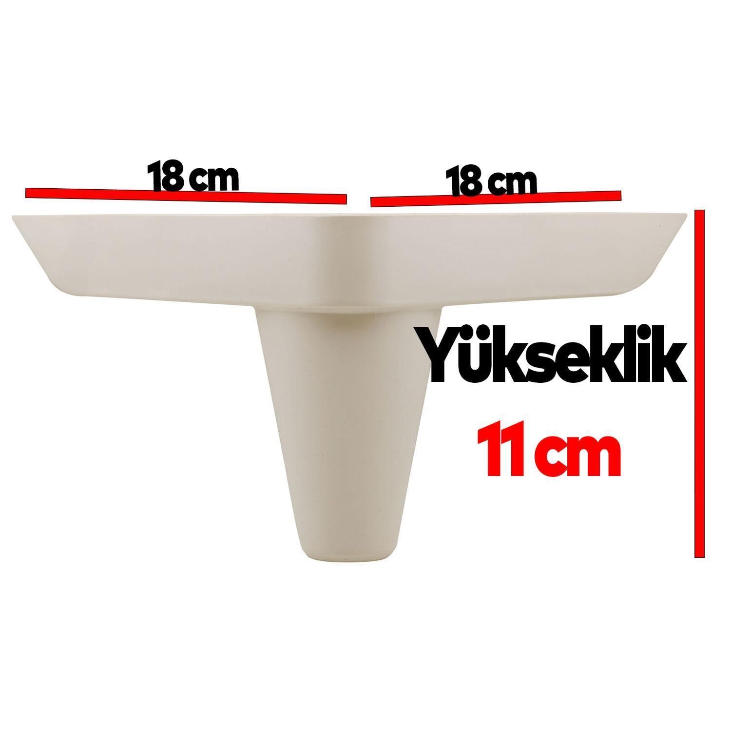 Aspen 6'lı Set Mobilya TV Ünitesi Çekyat Koltuk Kanepe Destek Ayağı 11 cm Krem Baza Ayak M8 Destek