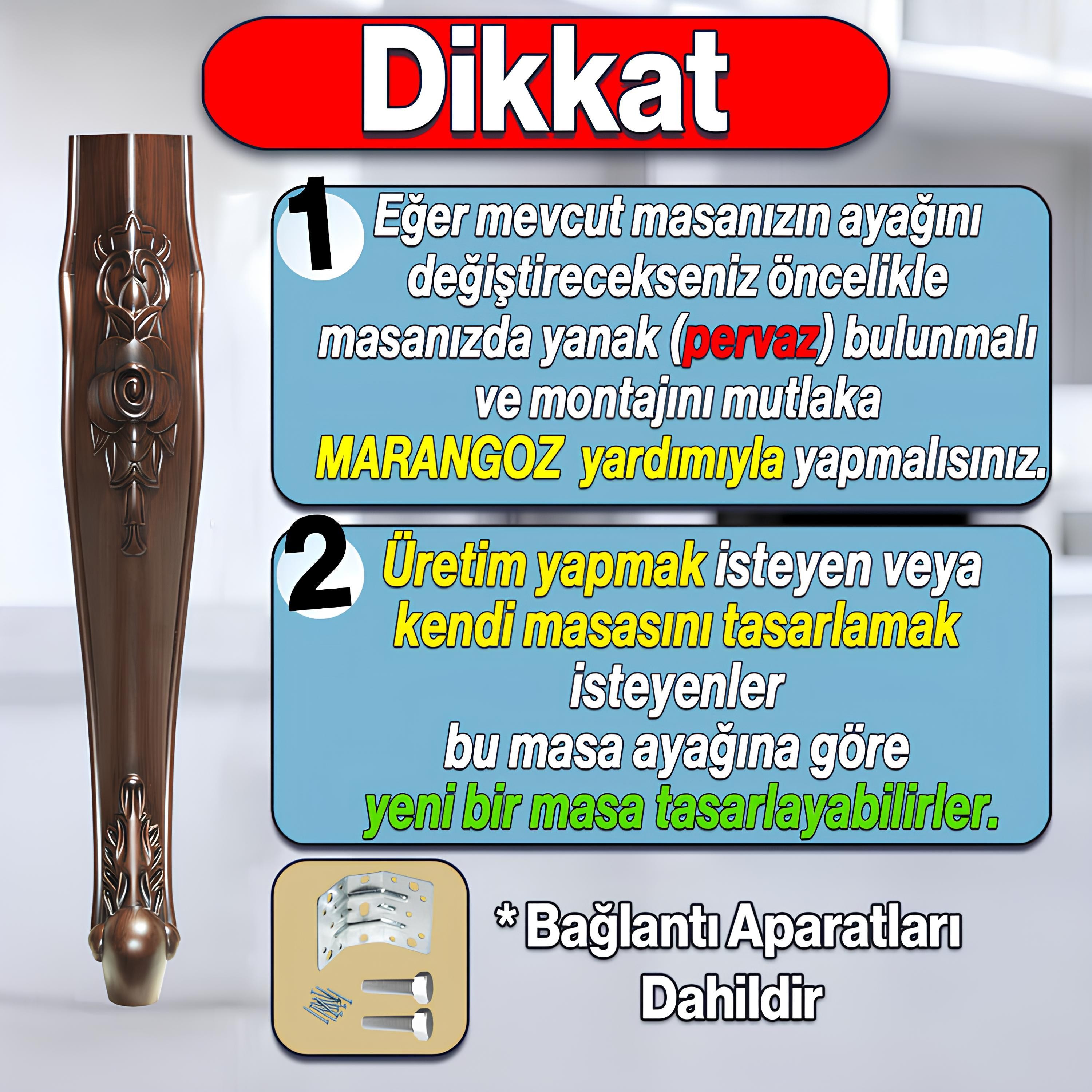 Rosa Masa Dresuar Ayağı 75 cm Plastik Ahşap Desenli Ayak Mutfak Yemek Masası Mobilya Ayakları