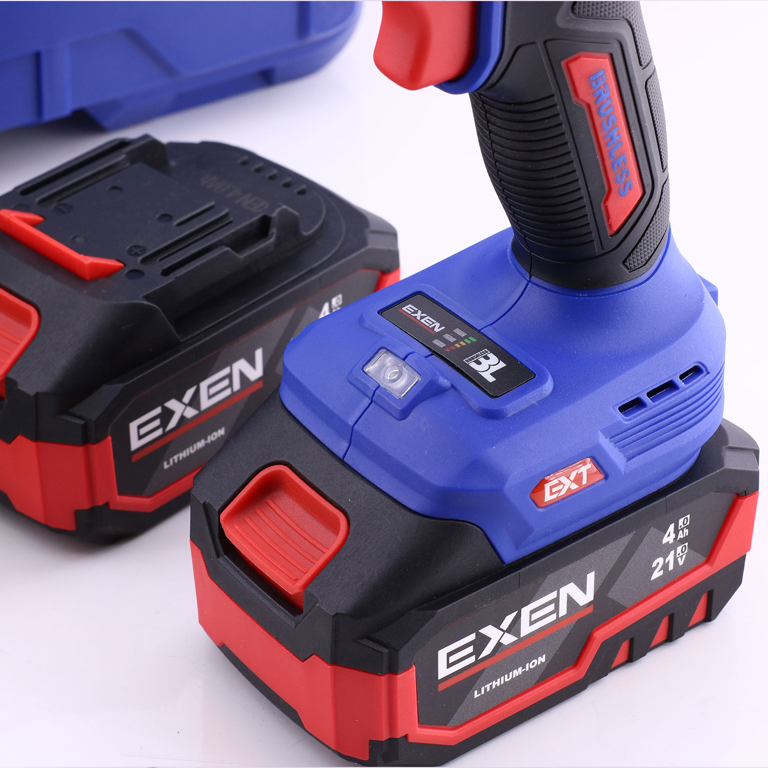 EXEN EN 274 DS Kömürsüz Darbeli Şarjlı Matkap 21V 4Ah 70Nm 2 Batarya Hızlı Şarj Led Işıklı Taşıma Çantalı