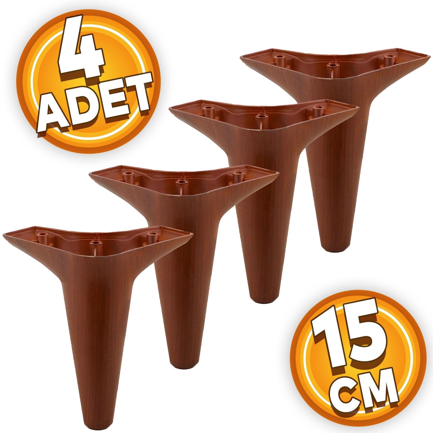 Aspen Lüks Mobilya Kanepe Koltuk Tv Ünitesi Baza Ayağı Ayakları 15 Cm Ahşap Desenli Ayak (4 ADET)