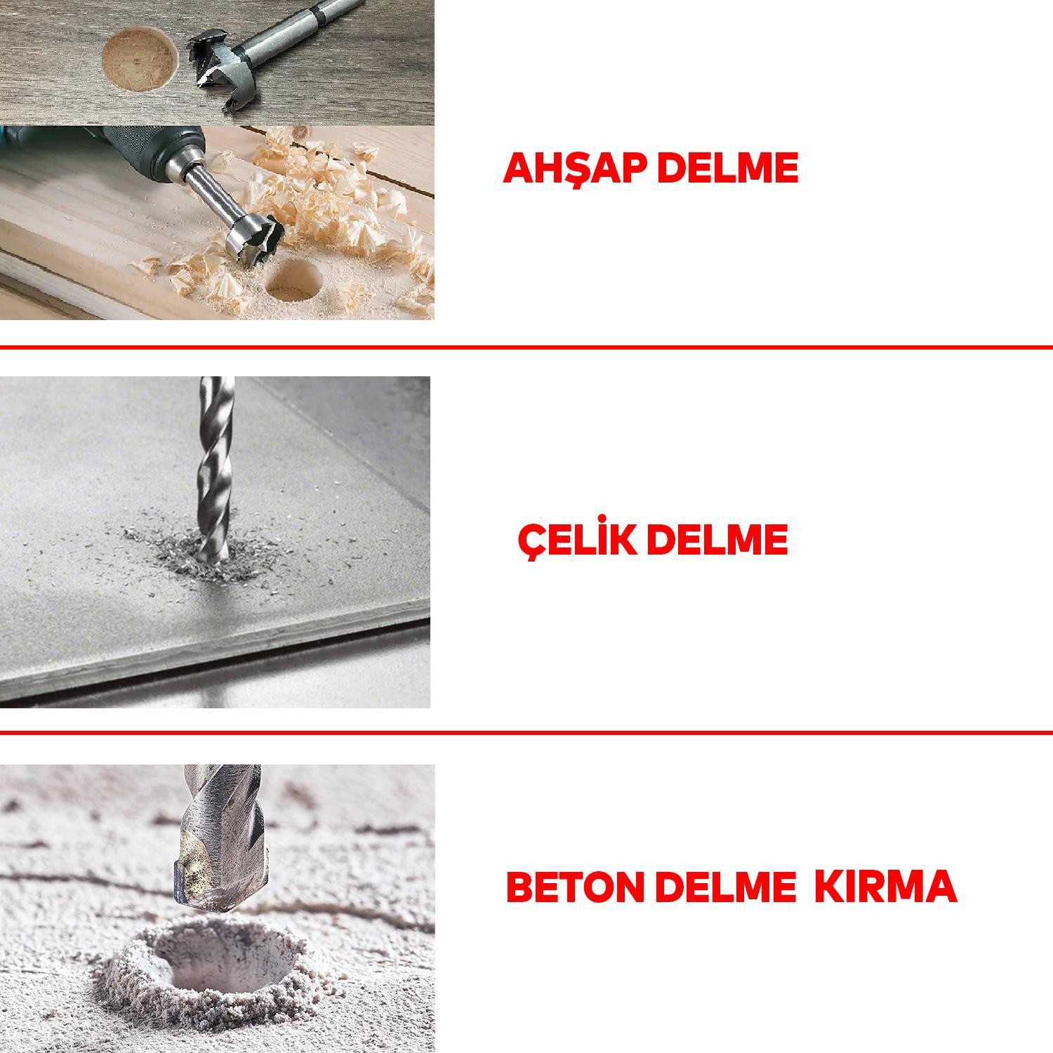 Kırıcı Delici Darbeli Matkap 1250 W Proter Metal Beton Elektropnömatik Delme Kırma Hilti 40 mm