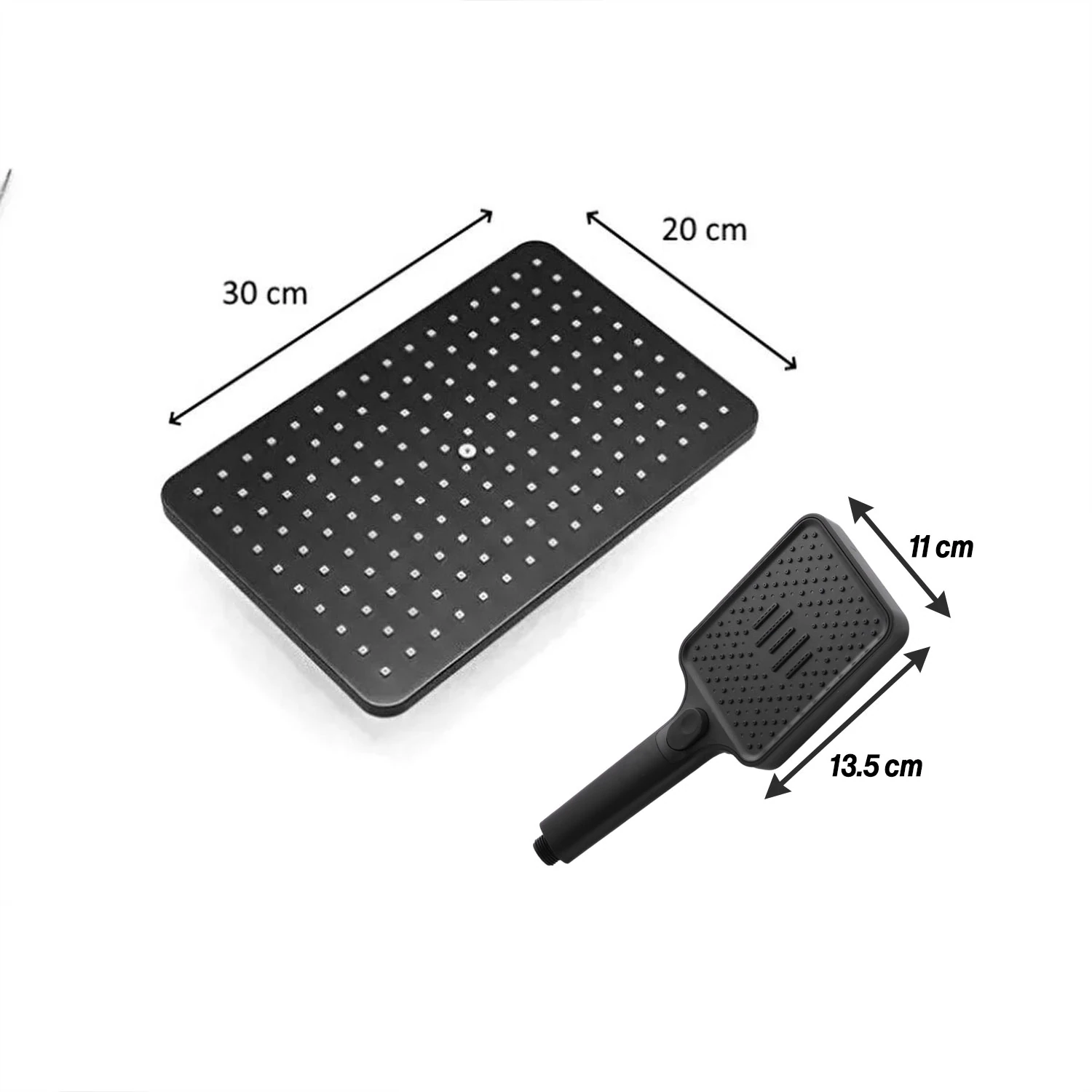 Robot Duş Seti Siyah Tam Takım Lüks Yağmurlama ve Çok Fonksiyonlu El Duşu Başlıklı Vidalı Duş Sistemi