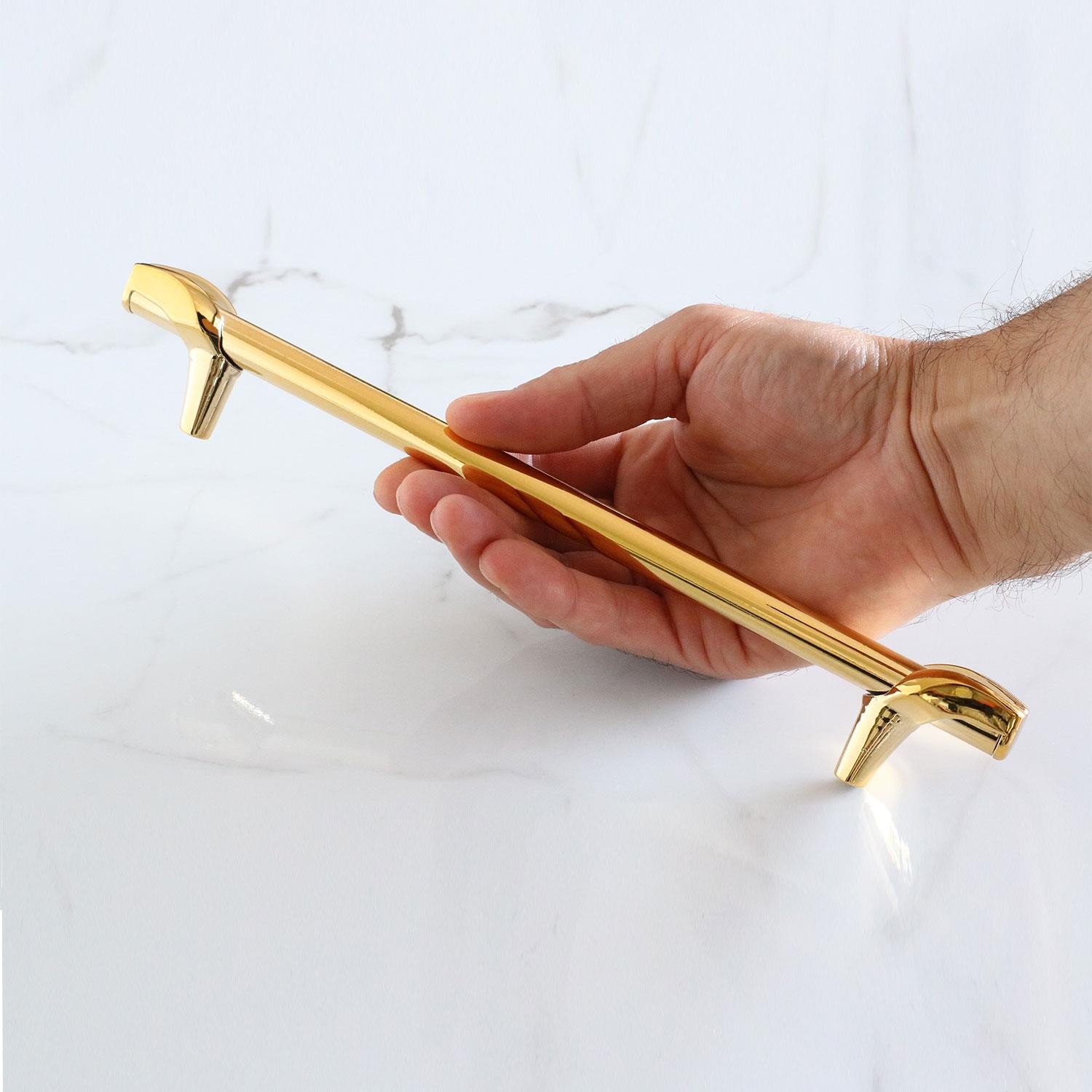 Prade 192 mm Gold Altın Metal Kulp Çekmece Mobilya Mutfak Dolap Kapak Kulpları Dolabı Kulbu Kulpu