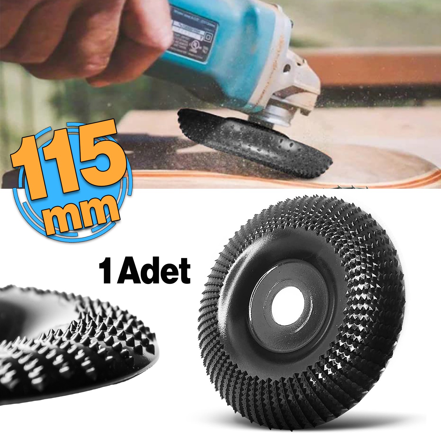 Ahşap Taşlama Makine Uyumlu Törpüleme Oyma Eğe Diski Ahşap Kesici Kesme 115 mm Oyuk Açma Testeresi