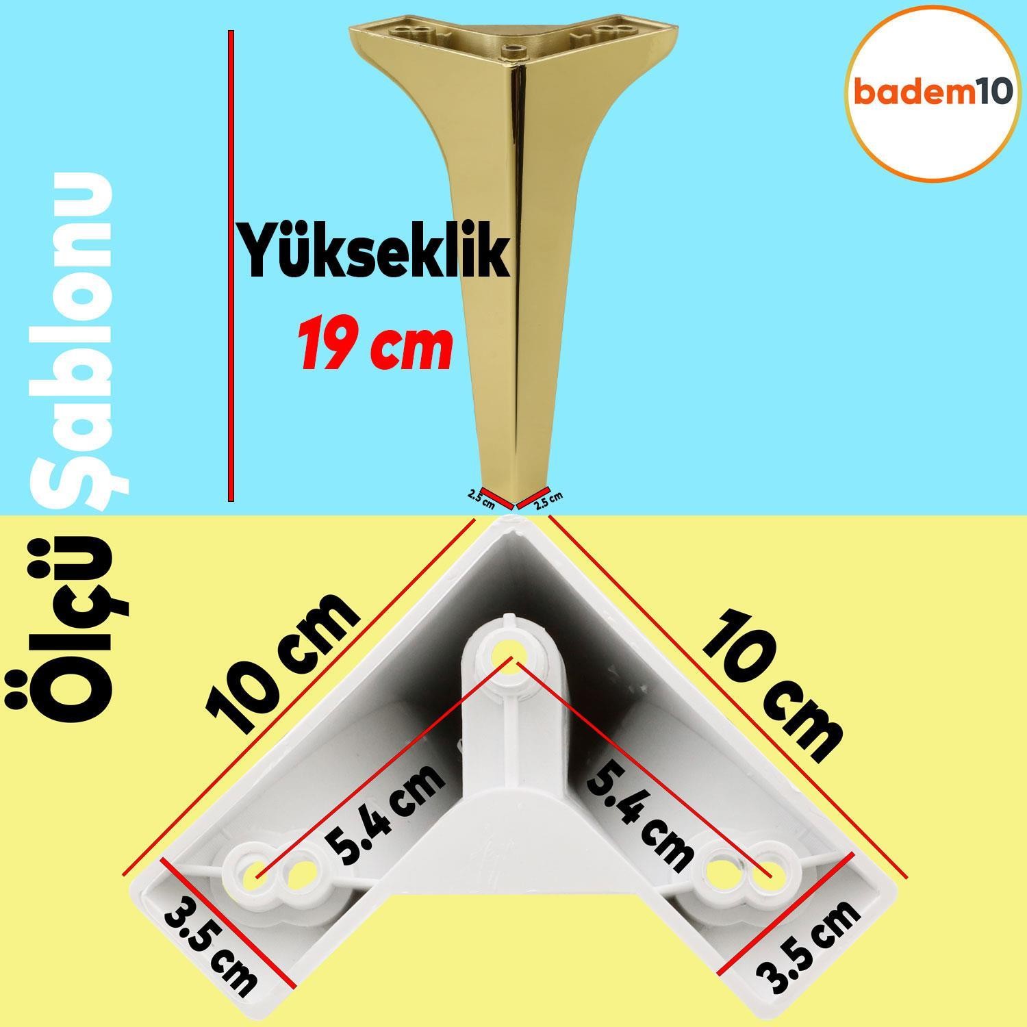 Sedef Lüks Mobilya Kanepe Tv Ünitesi Konsol Koltuk Ayağı 19 Cm Gold Altın Ayakları 4 Adet