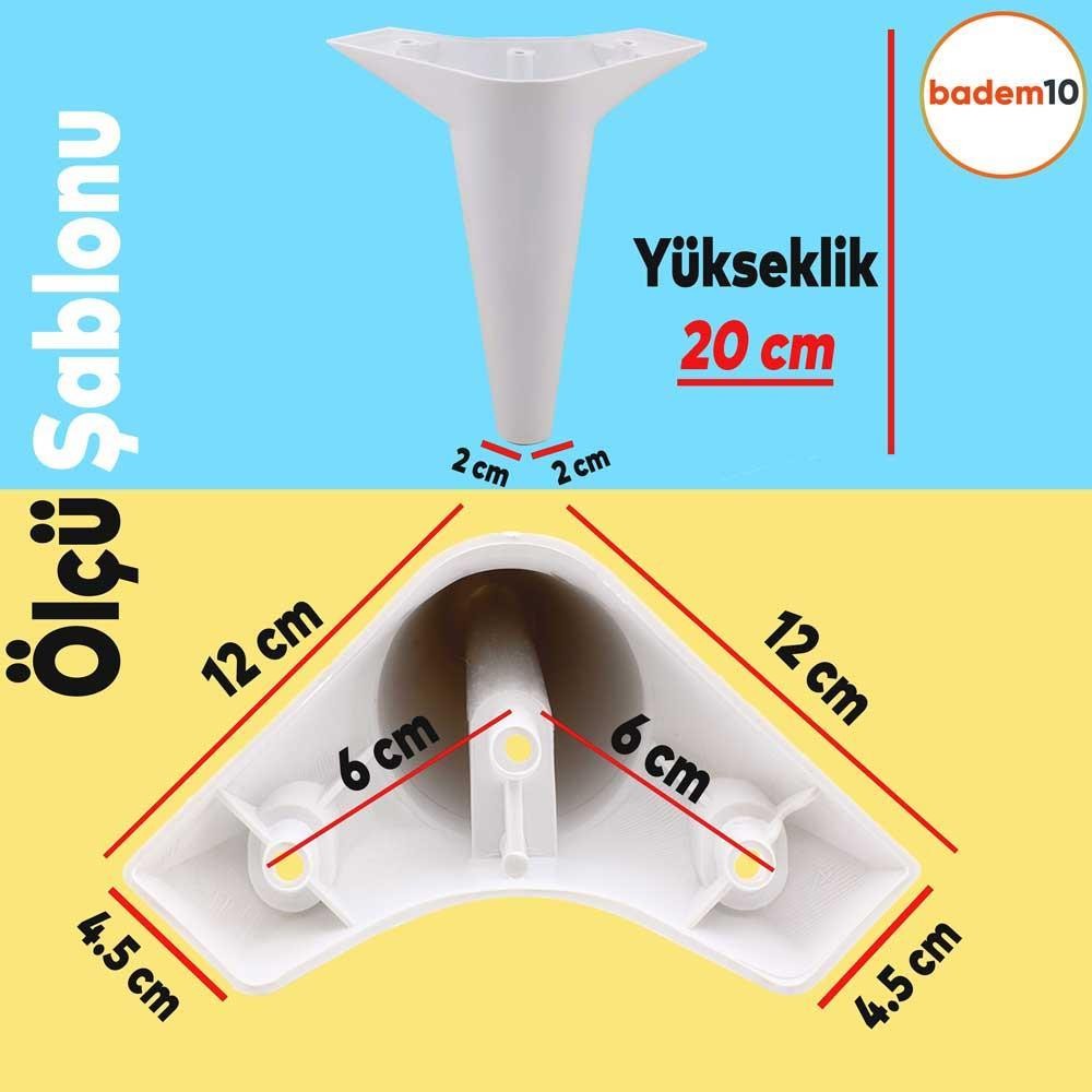 Aspen Lüks Mobilya Kanepe Koltuk Tv Ünitesi Konsol Yükseltici Ayağı Ayakları 20 Cm Beyaz Ayak