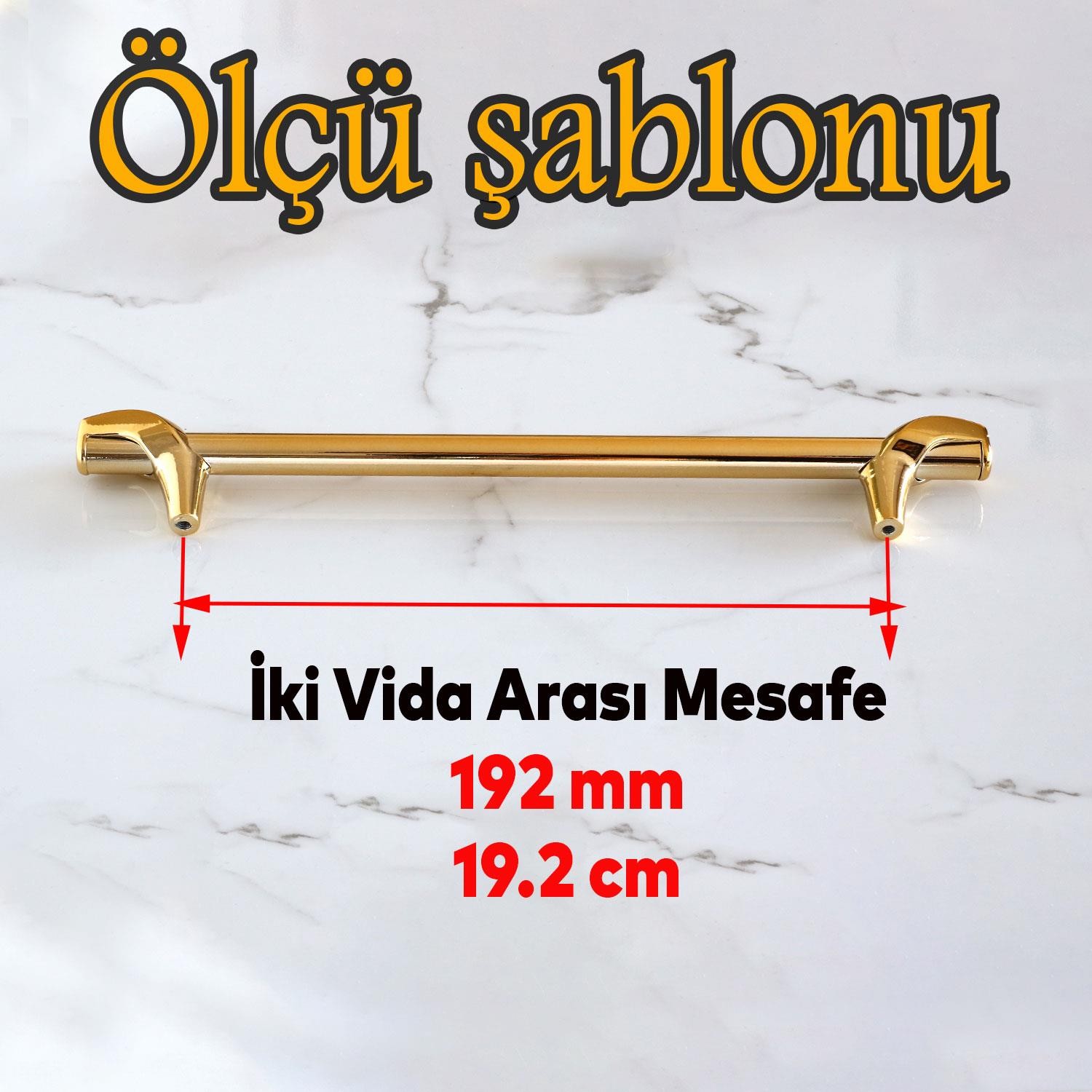 Prade 192 mm Gold Altın Metal Kulp Çekmece Mobilya Mutfak Dolap Kapak Kulpları Dolabı Kulbu Kulpu