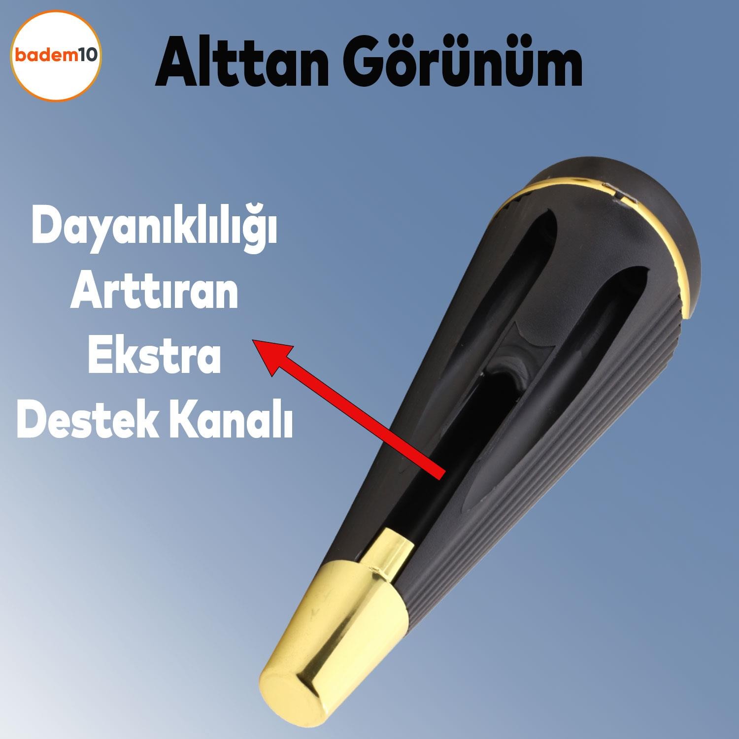 Iron Lüks Mobilya Kanepe Tv Ünitesi Konsol Koltuk Ayağı 19 Cm Siyah Gold Ayakları