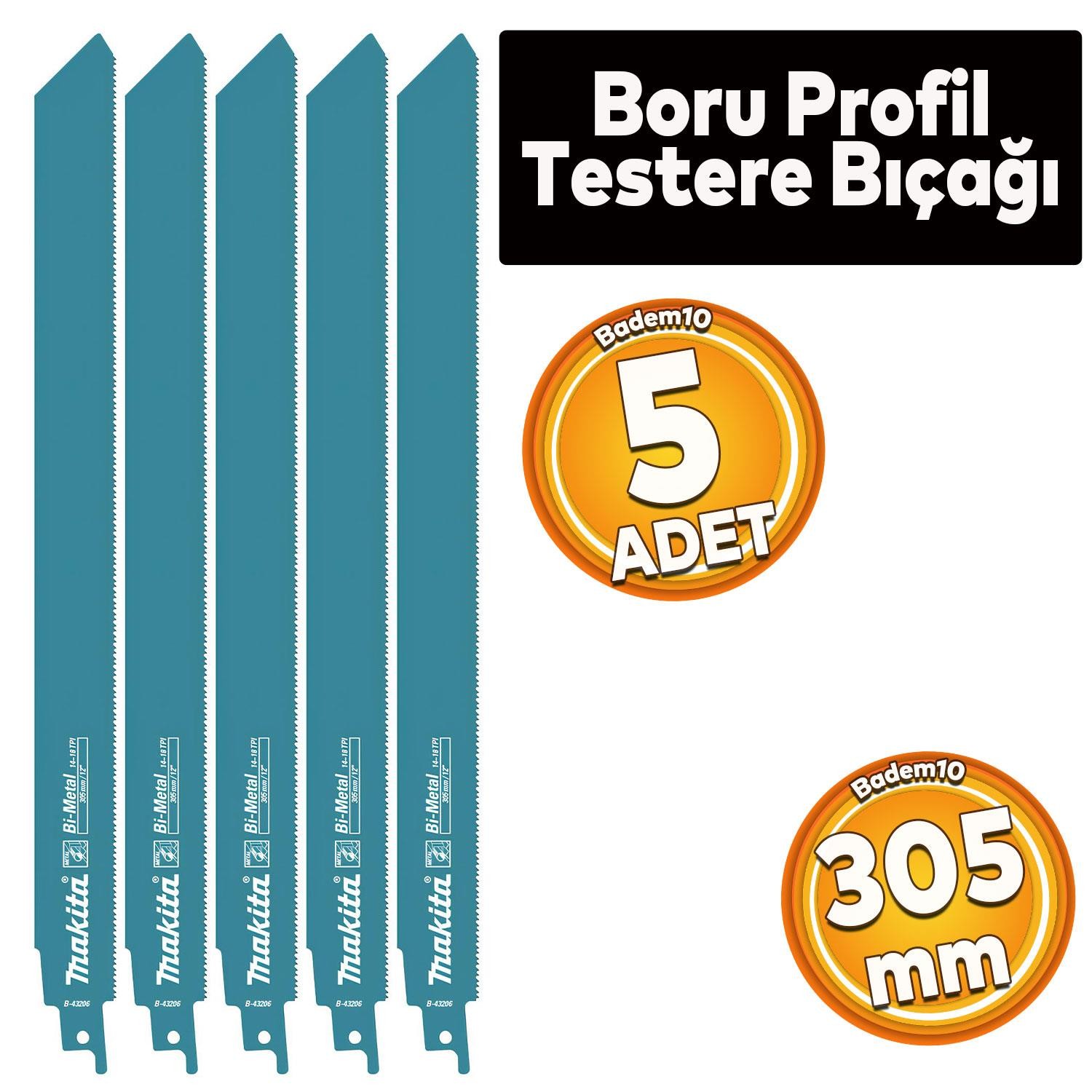 5 ADET Makita Boru Profil Testere Bıçağı Metal Kılıç 305 mm Dekupaj Testere Bıçak B-43206