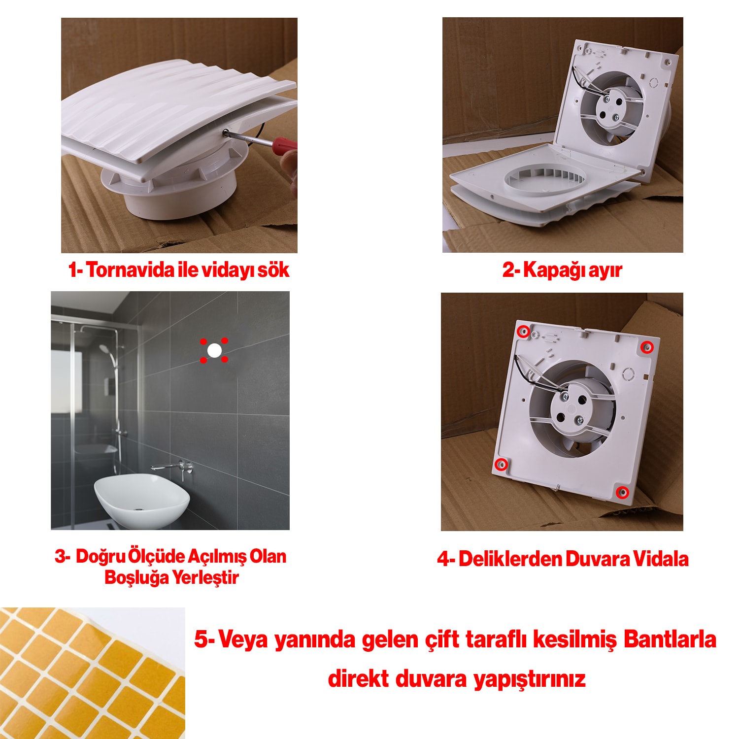 Süper Sessiz 12 W Kapaklı Düz Banyo WC Aspiratör Fanı 100 mm Duvar Tipi Tuvalet Hava Havalandırma