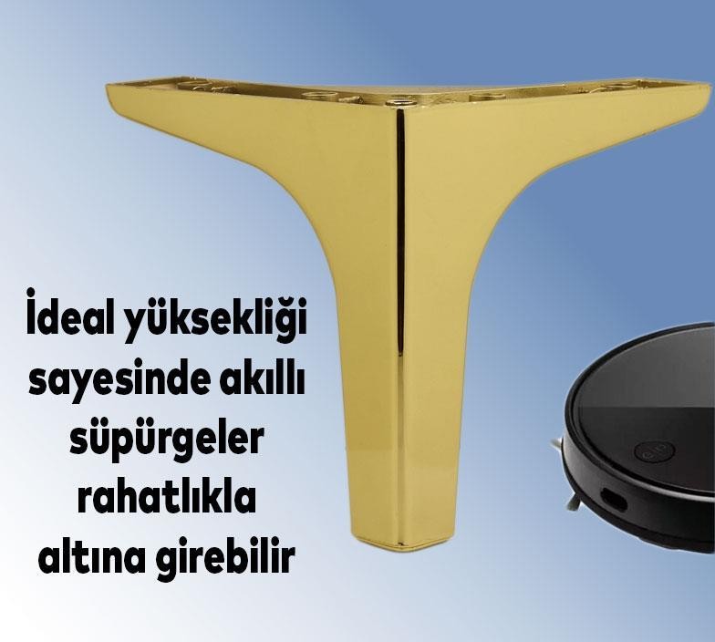 Sedef Lüks Mobilya Kanepe Tv Ünitesi Konsol Koltuk Ayağı 17 Cm Gold Ayakları 4 Adet