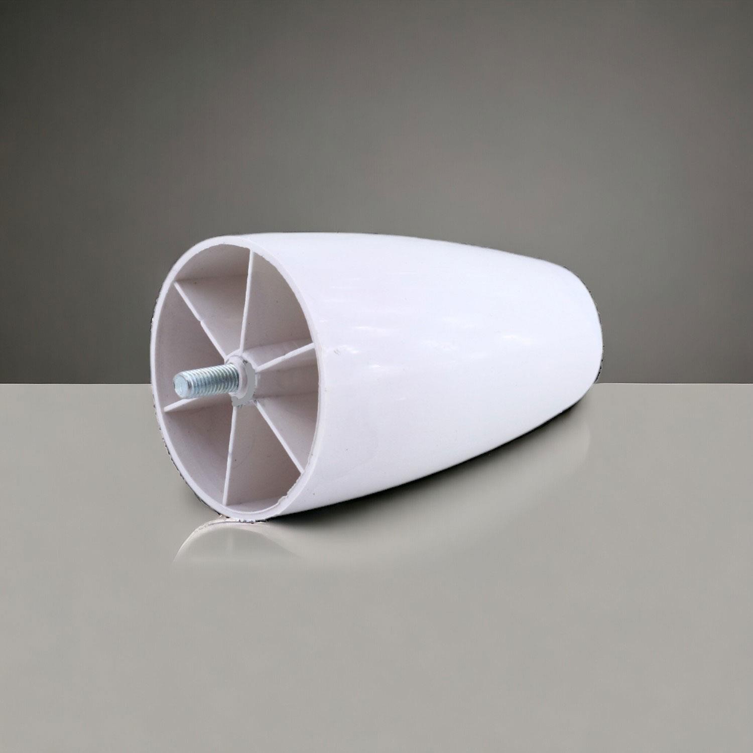 Oval Plastik Ayak 12 cm Beyaz Mobilya Yükseltici Sehpa Kanepe Koltuk Ayağı Baza Ayakları Aparatlı