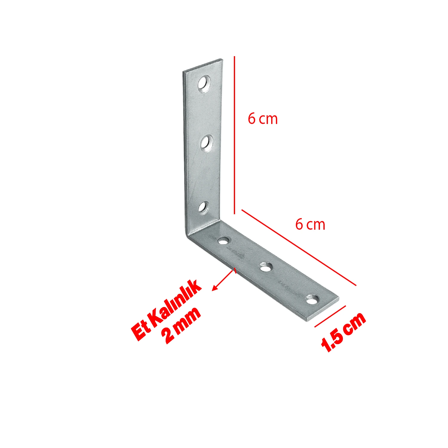Mobilya Dolap Duvar Sabitleme 25 ADET Metal Köşebent 60x60x15 mm Bağlantı Aparatı L Demiri Gönye