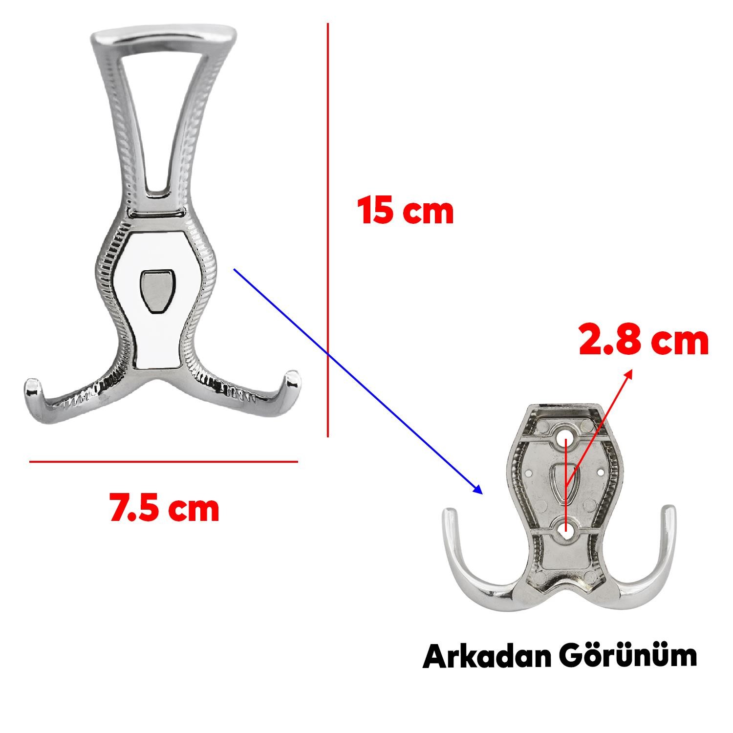 Galata Askı Portmanto Metal Vestiyer Duvar Dolap Elbise Askısı Krom Beyaz Mobilya Askılığı Aparat