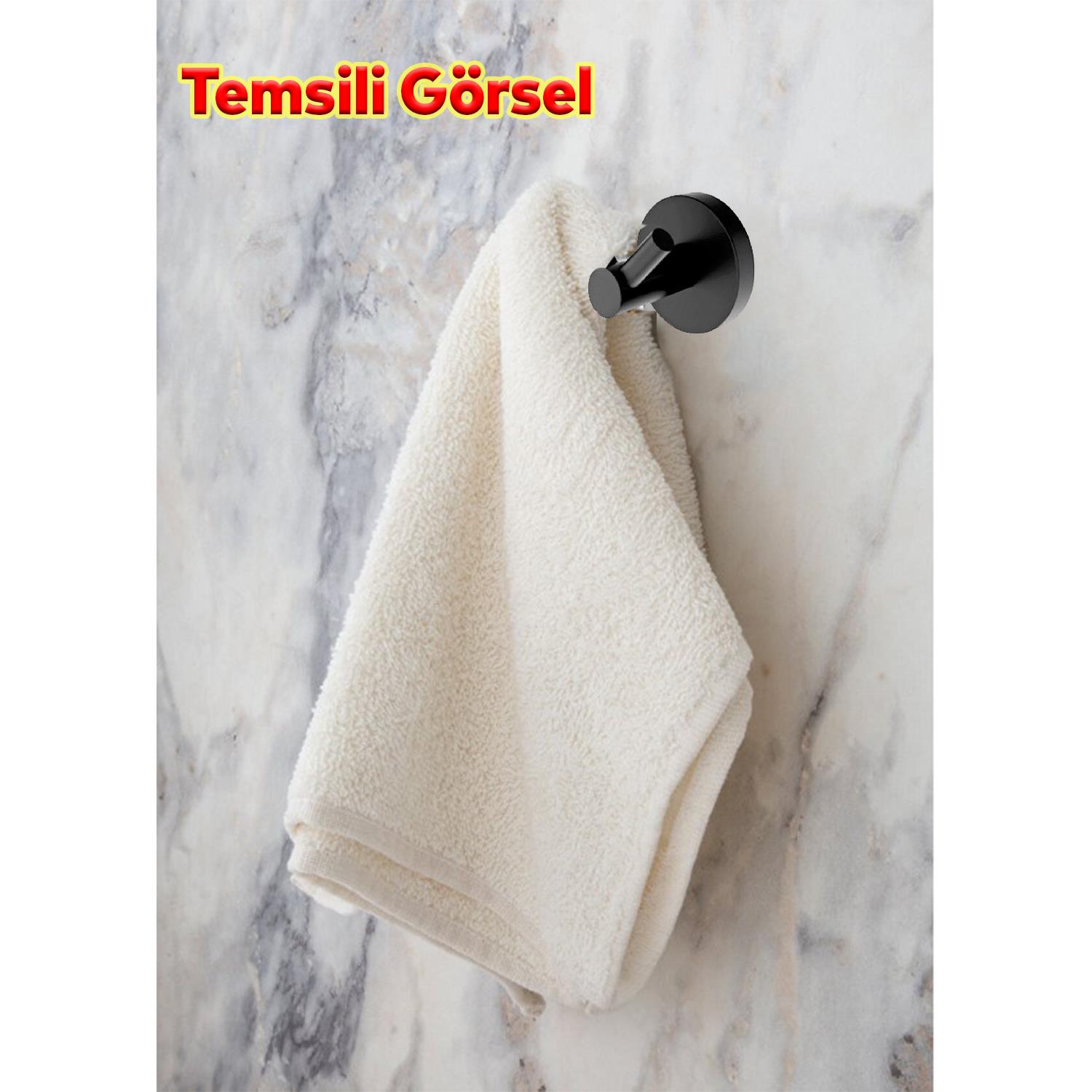 Siyah İkili Askılık 3’lü Set Vidalı Paslanmaz Metal Duvar Askısı Banyo ve Mutfak İçin Modern Tasarım