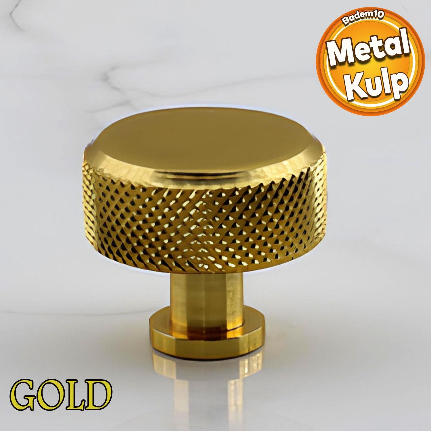 Taç Büyük Düğme Metal Kulp Gold Altın Çekmece Mobilya Mutfak Dolabı Dolap Kulpu Kulbu Kulpları 
