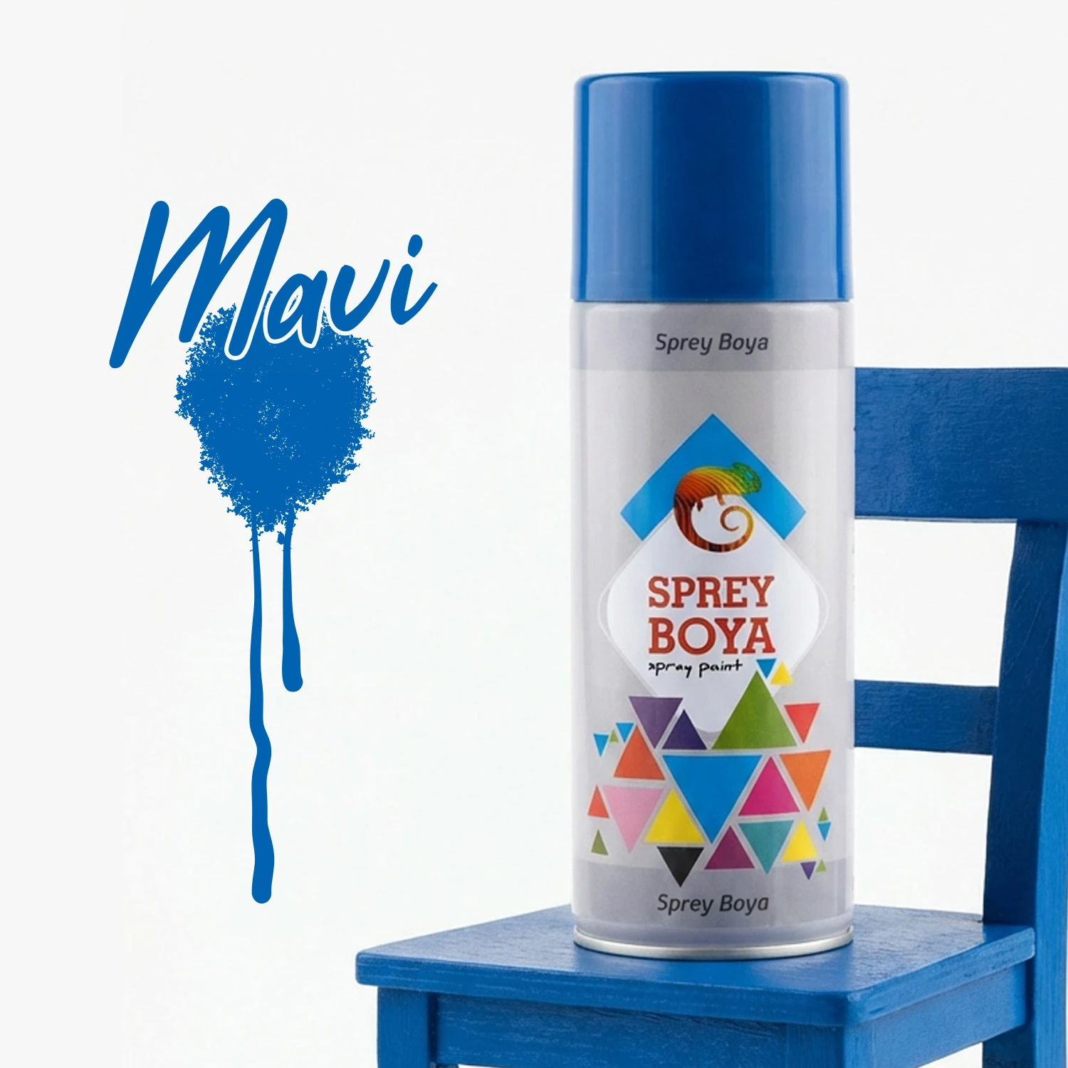 Mavi Sprey Boya 400 ml – Metal Ahşap Plastik Beton Yüzeylere Uygun Hobi Dekoratif Amaçlı Sprey Boya