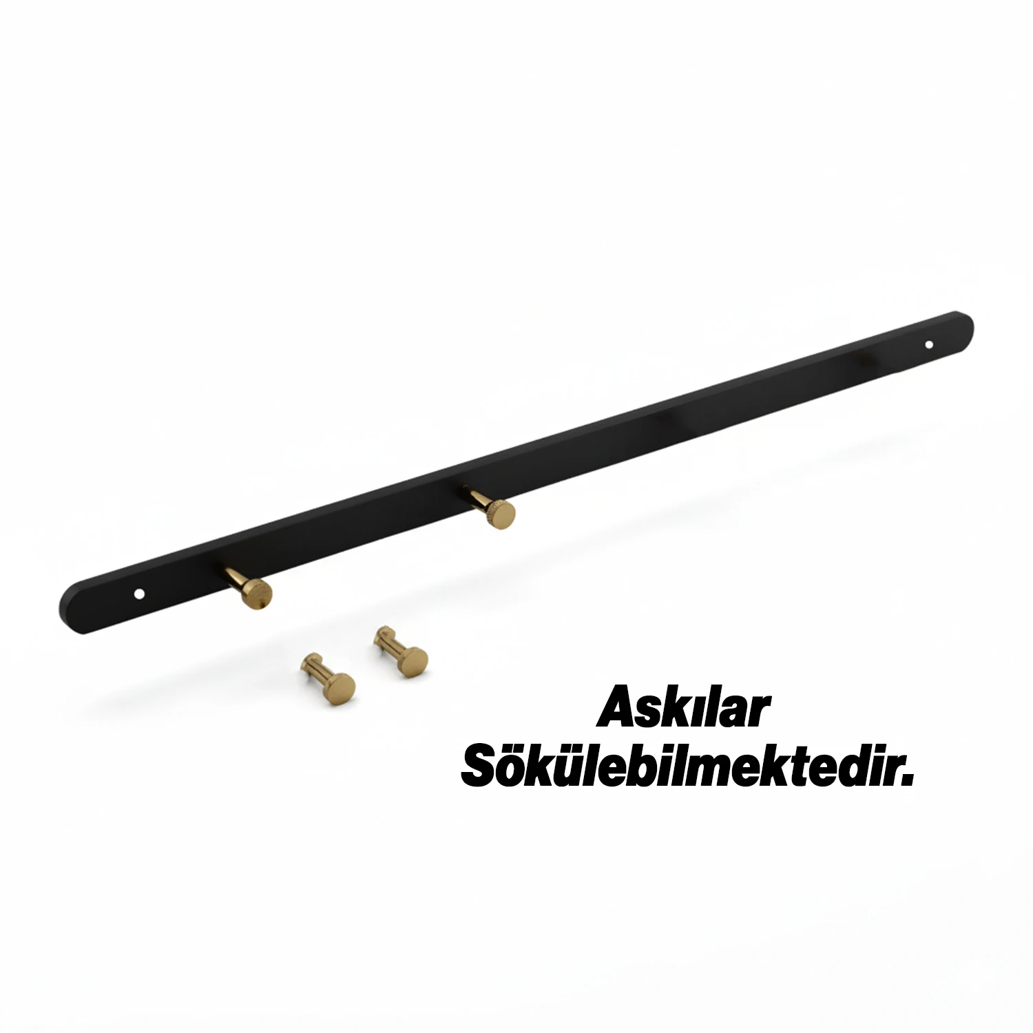 Metal Siyah Gold 4'lü Birleşik Portmanto Vestiyer Anahtarlık Askısı Duvar Monteli Vidalı Elbise Asma