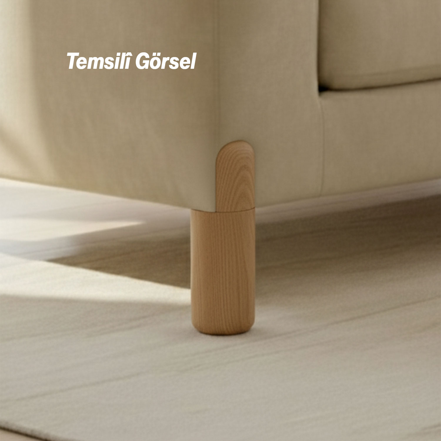 Bohem Westa Kayın Bej Renk Sert Plastik Ayak 15 cm Mobilya Tekli Kanepe Koltuk Baza Yükseltme Ayağı