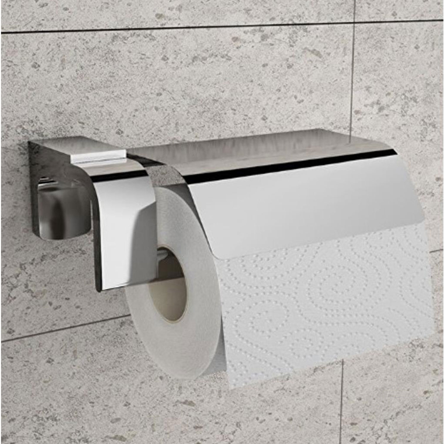 Badem10 Krom Gümüş Kapaklı Lüks Tuvalet Kağıtlık Vidalı Paslanmaz Metal Duvara Monte Banyo Kağıt Aparatı