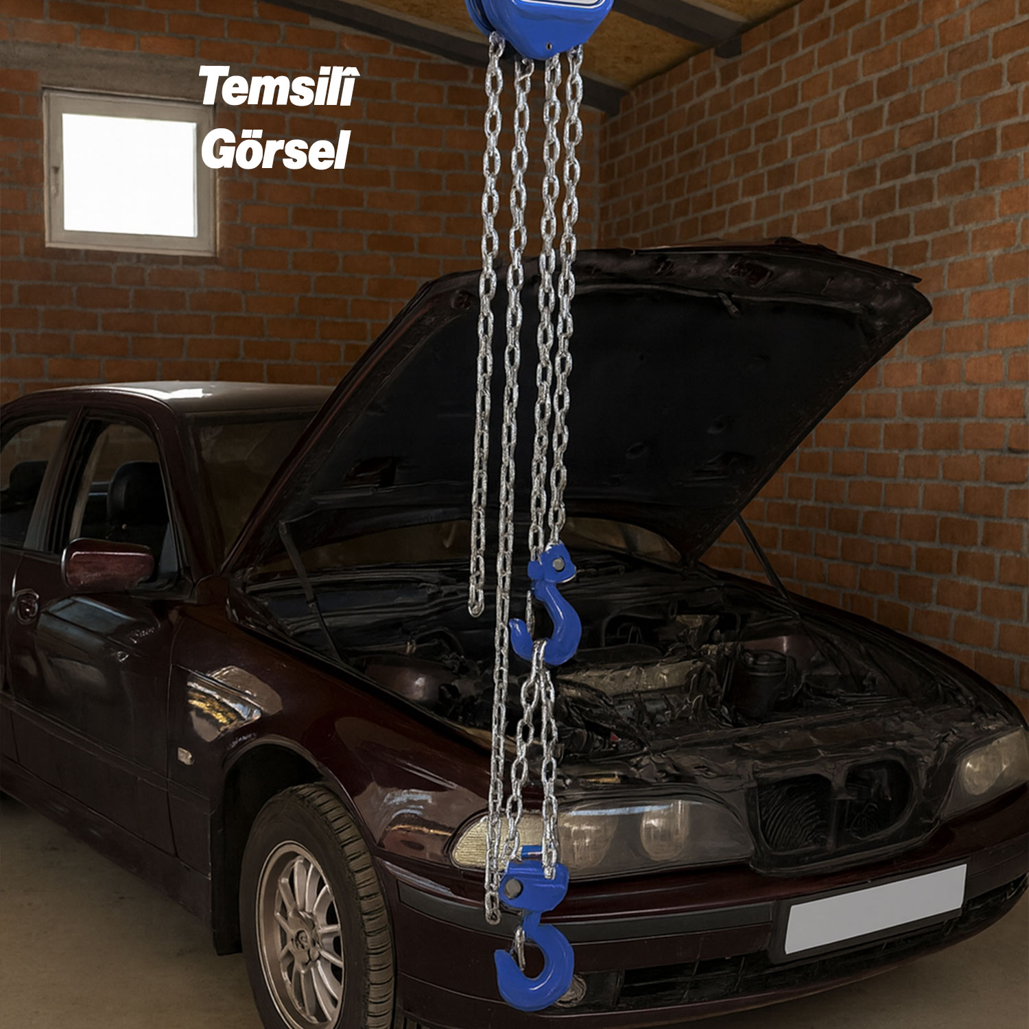 2 Ton 3 Metre Zincirli Caraskal Profesyonel El Vinci Dayanıklı Yük Kaldırma Makinesi Aparat Ceraskal
