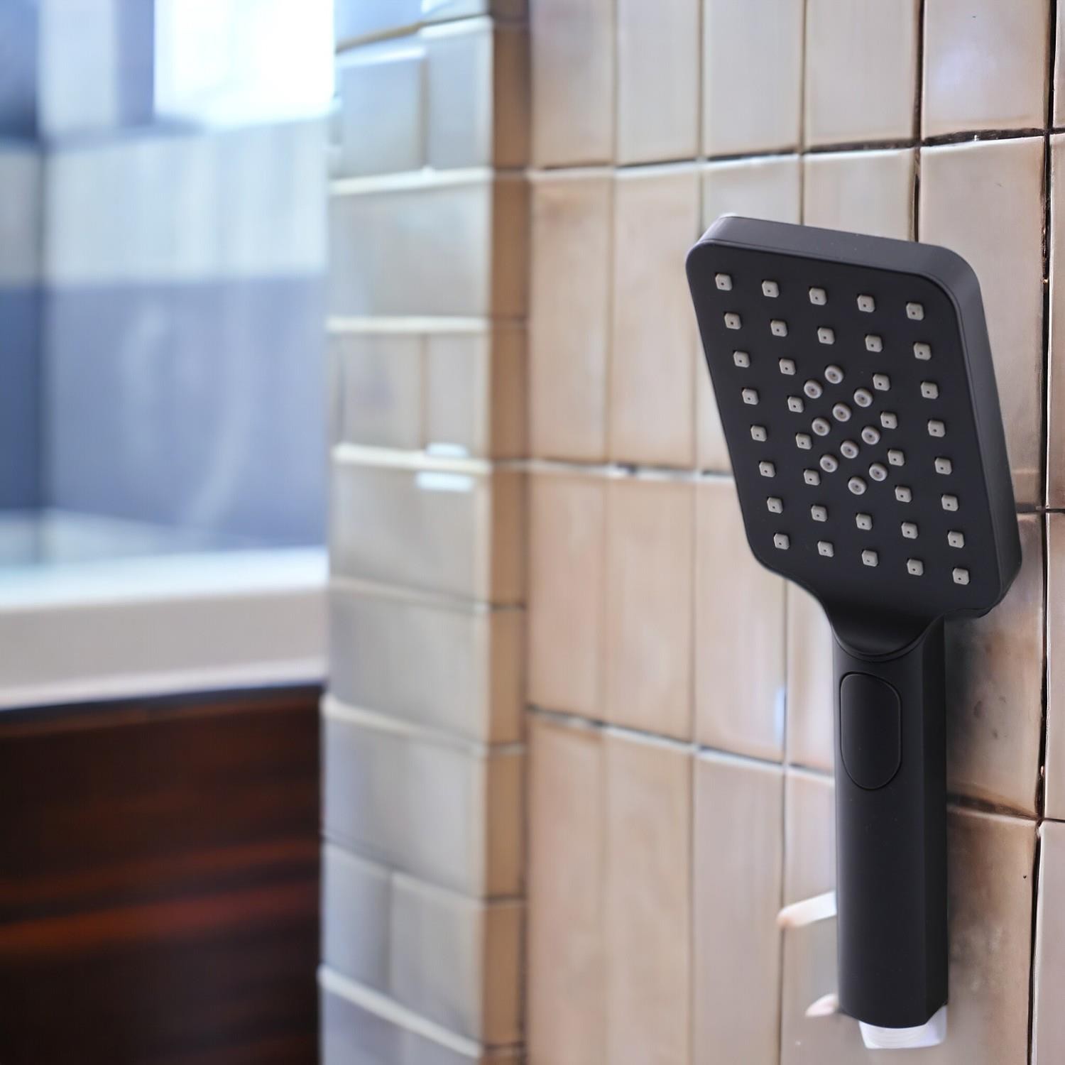 Lüks Duş Başlığı Set Banyo Fişkiyesi Seti Dikdörtgen Fiskiye Telefon Fonksiyonlu Başlık Metal Hortum