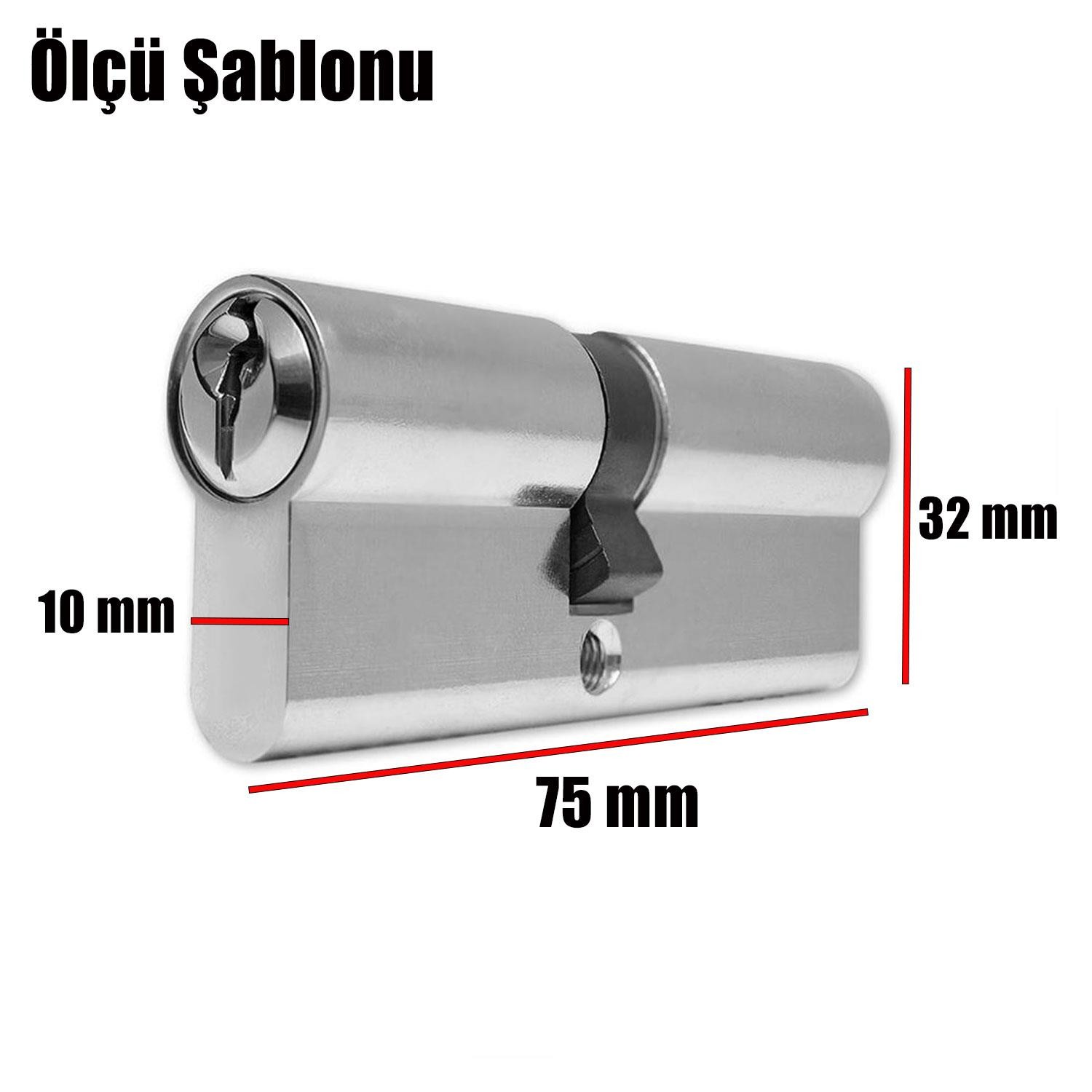 Hok Kapı Göbeği Silindir Barel 3 Anahtarlı 75 mm