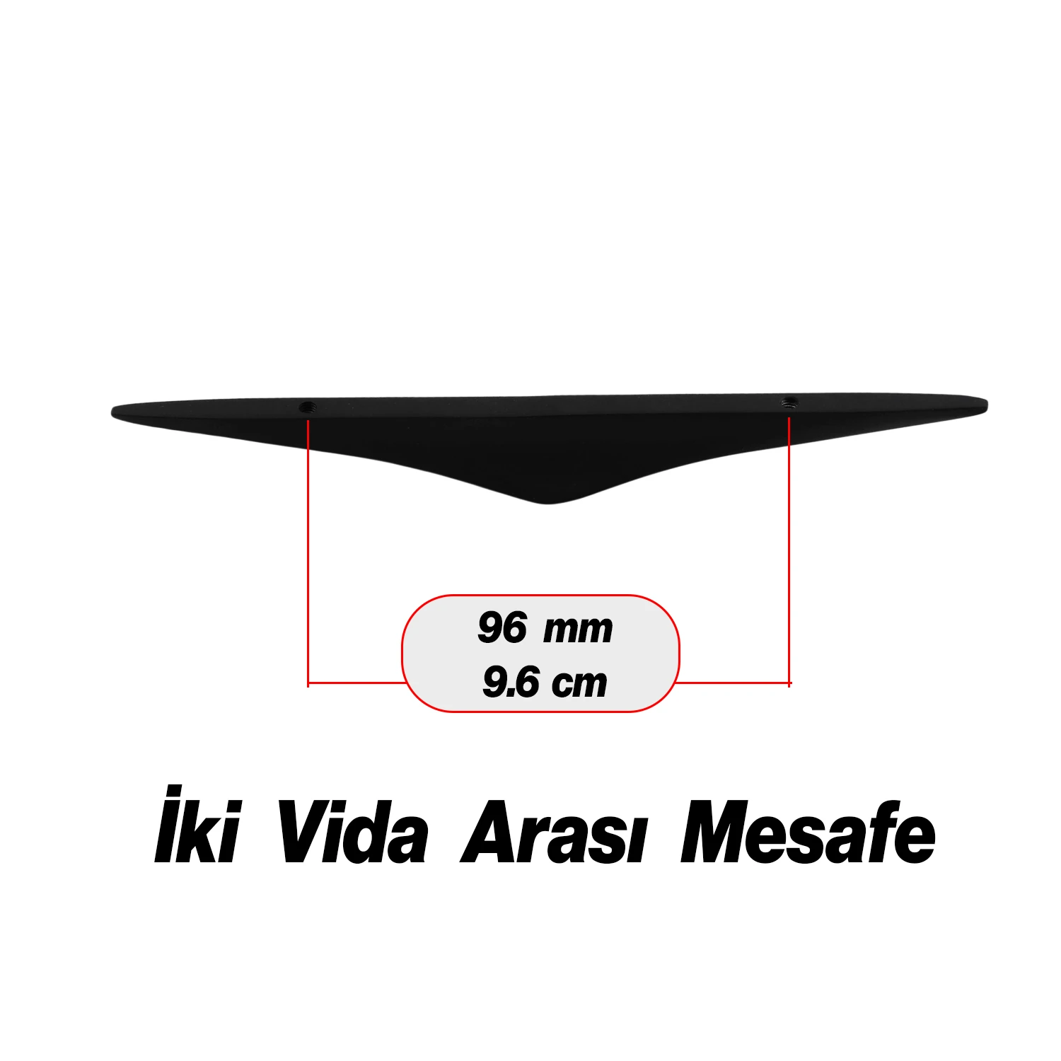Mat Siyah Renk Metal Kulp 96 mm - 9.6 cm Mobilya Çekmece Mutfak Dolabı Dolap Kulpları Kulbu Kulpu