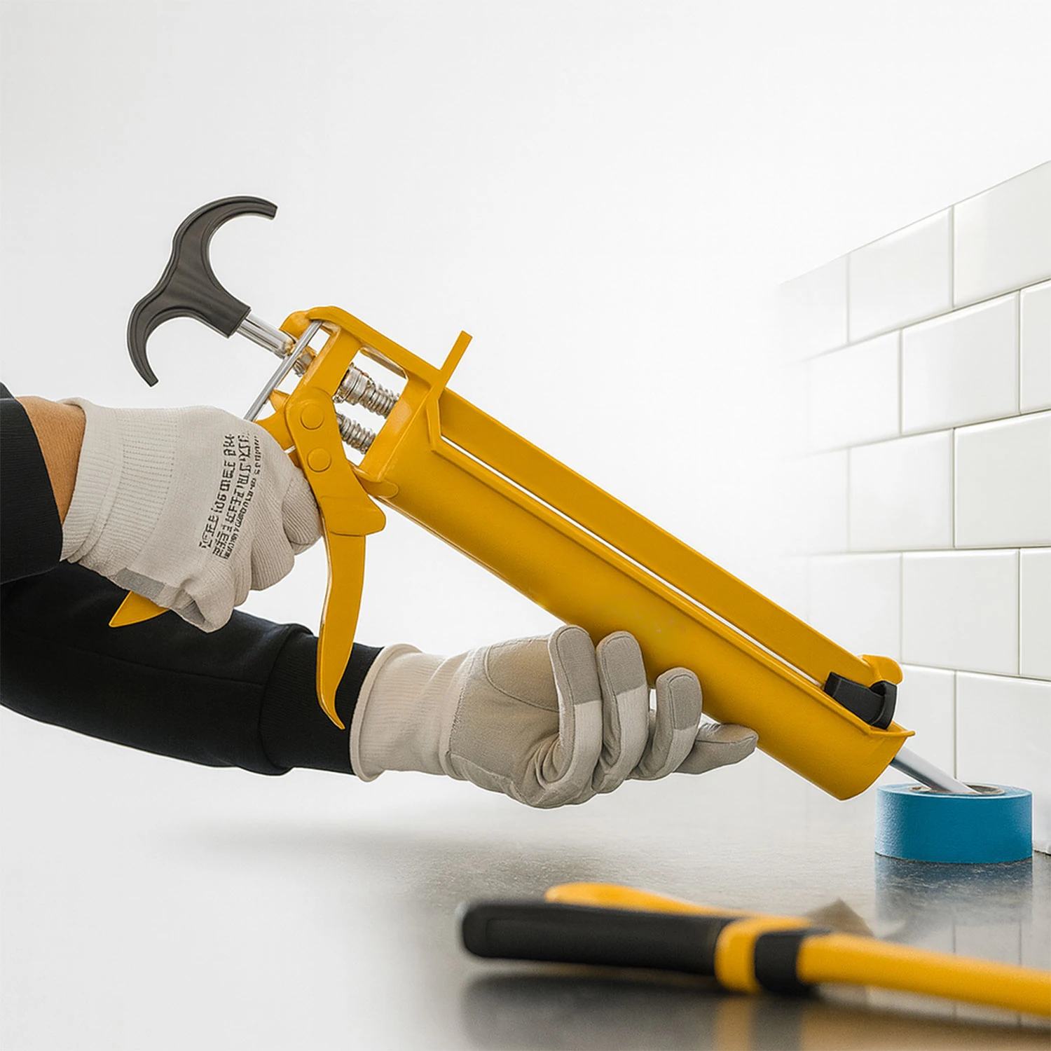 Silikon Tabancası Sosis Profesyonel Yüksek Basınçlı Manuel Mastik ve Dolgu Uygulama Aleti