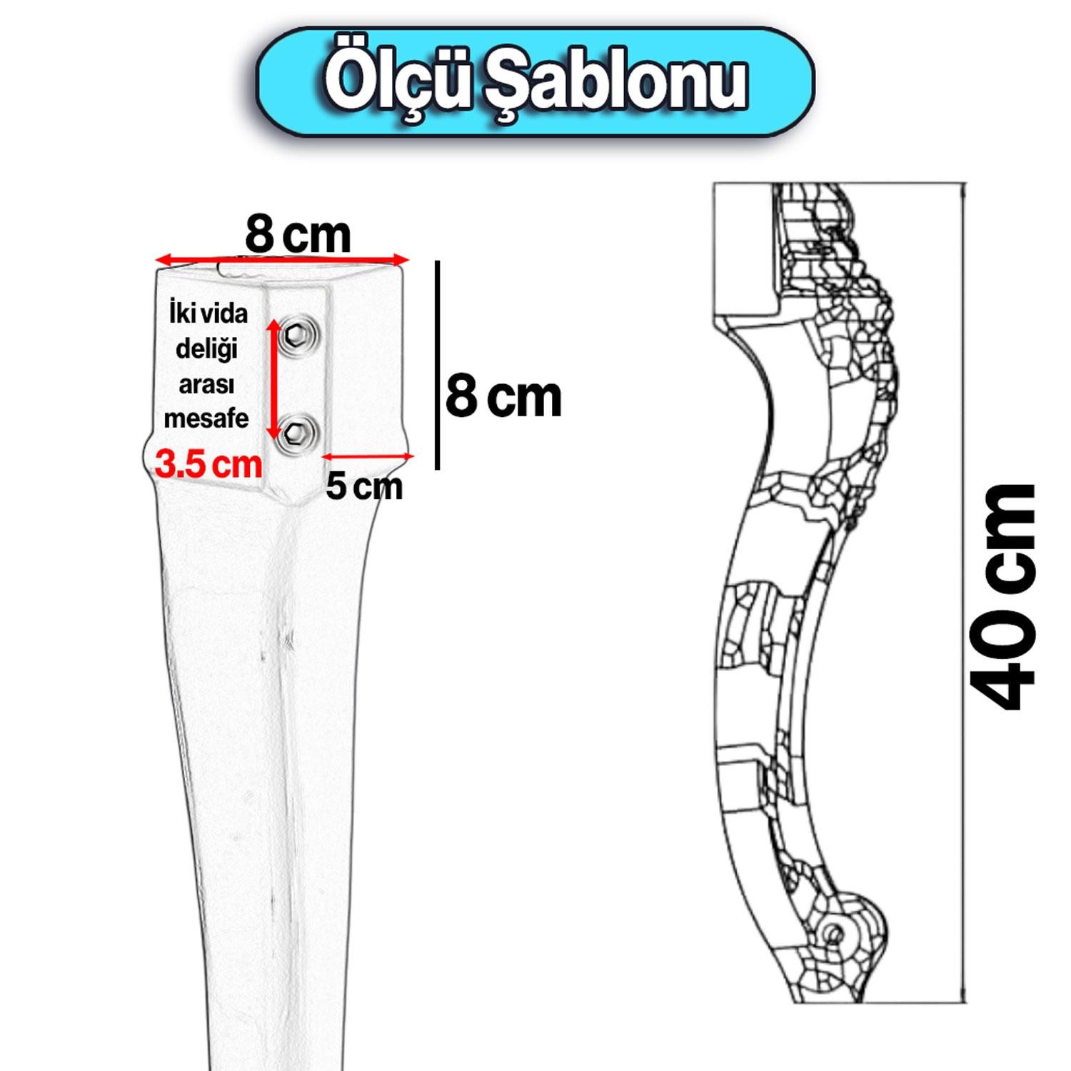 Nehir Plastik Sehpa Ayağı 40 cm Gümüş Renk Orta Ayak Zigon Sehpa Mobilya Masa Ayakları 1 Adet Gri