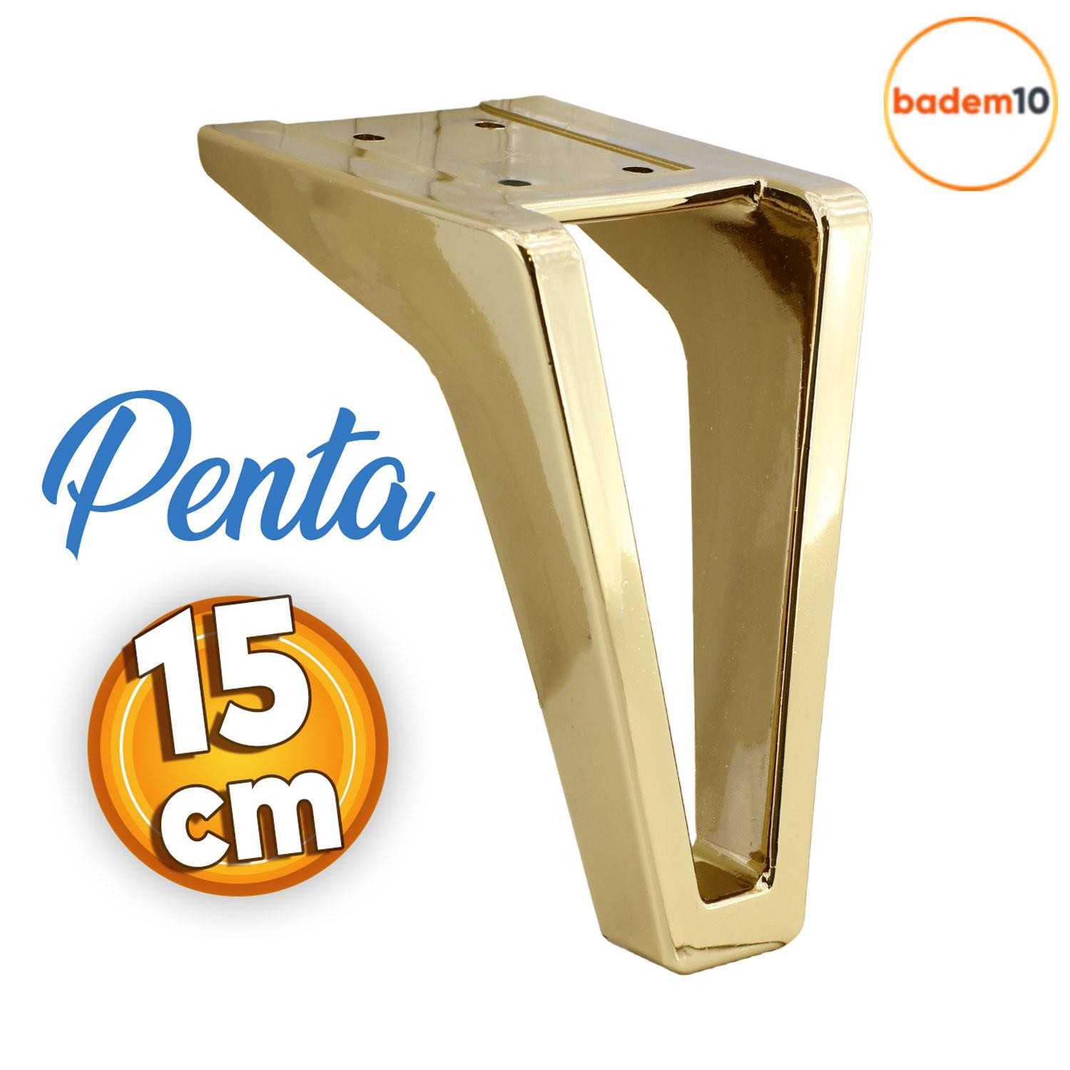 Penta 6'lı Set Mobilya TV Ünitesi Çekyat Koltuk Kanepe Destek Ayağı 15 cm Altın Ayak M8 Civatalı
