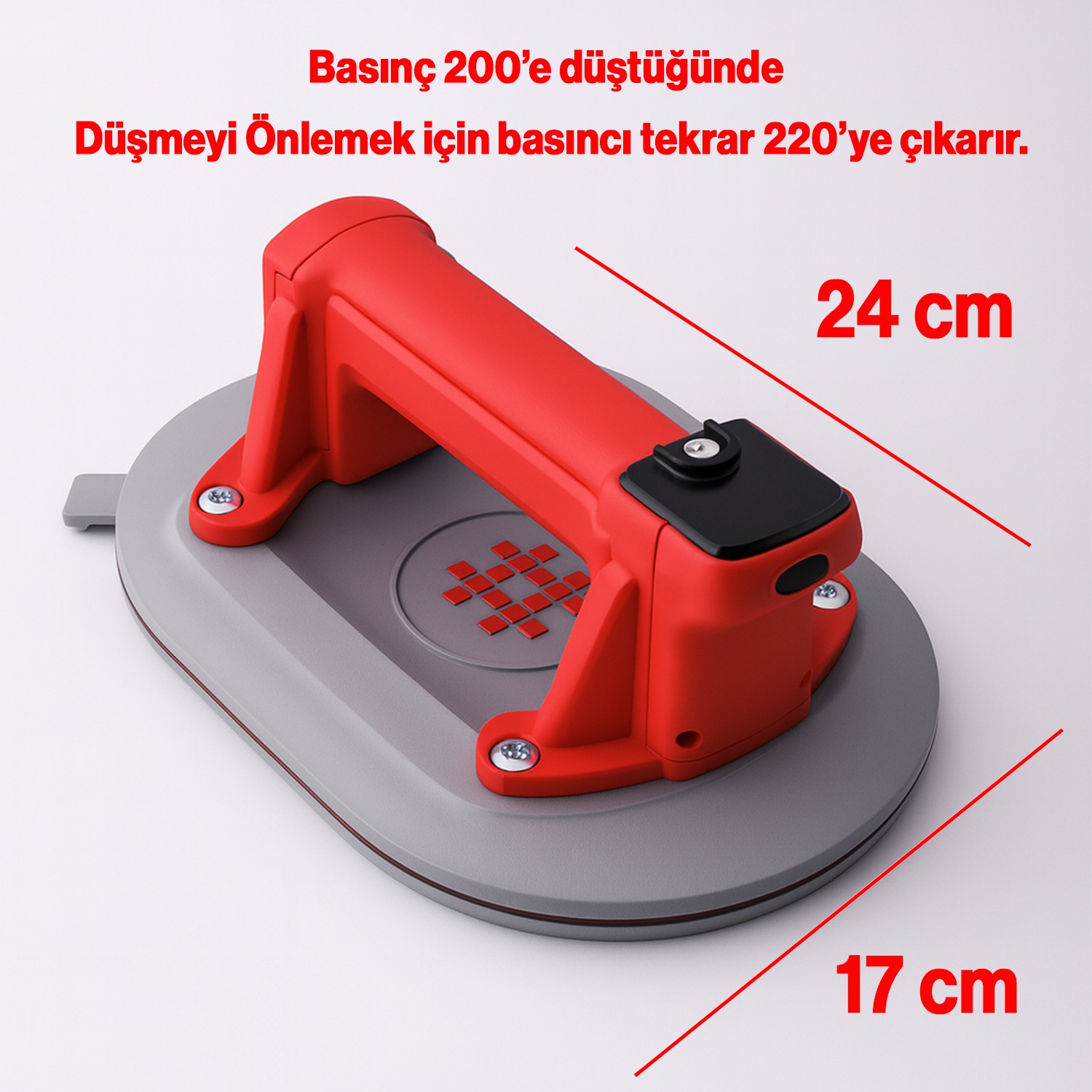 220 Kg Dijital Göstergeli Vakumlu Vantuz Yüksek Güçlü Emiş Cam Seramik Mermer Ağır Yük Taşıma Vakum