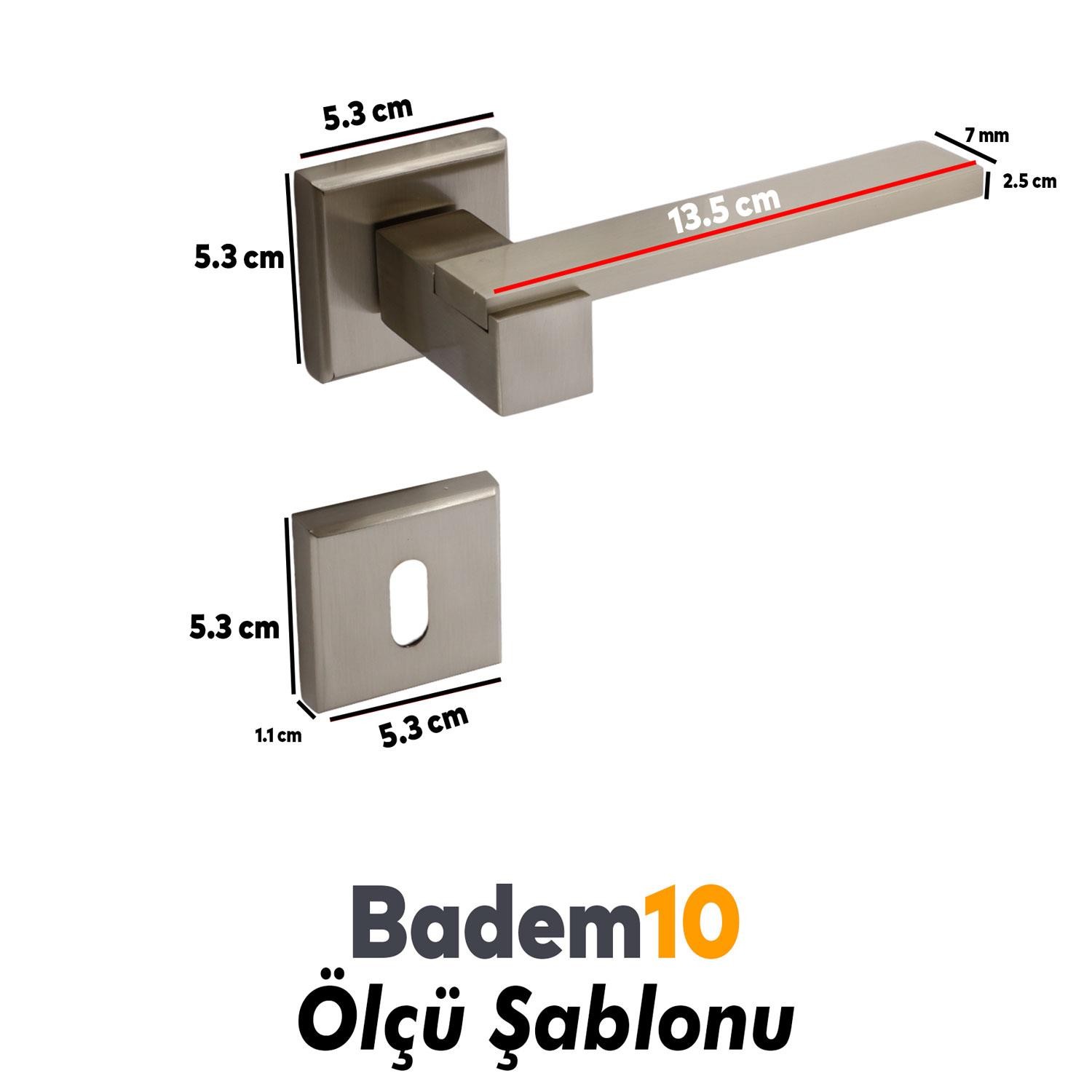 Begonya Lüx İnox Kare Rozetli Oda Uyumlu Kapı Kolu Sağa ve Sola Uygun Kapı Kolları 1 Takım