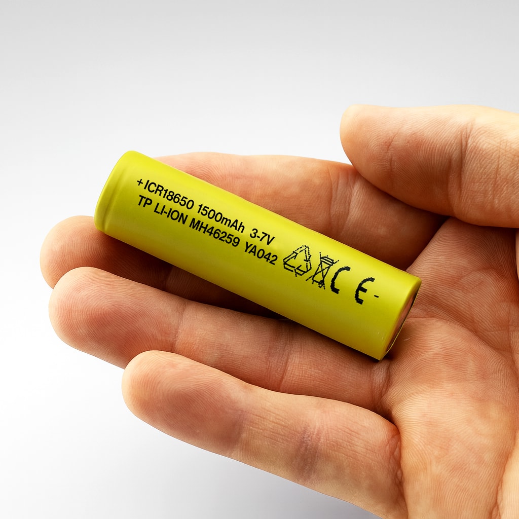 18650 Fıstık Yeşil Şarjlı Batarya Pil 3.6V 1500mAh Li-Ion Uzun Ömürlü Yüksek Kapasite Şarj Edilir
