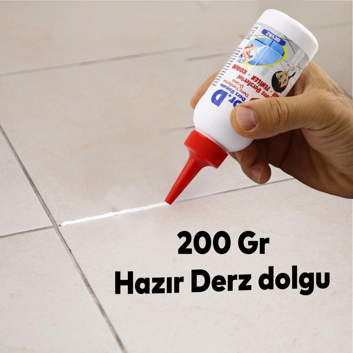 Derz Dolgu Fayans Seramik Mermer Yer Duvar için Tamir Derz Yenileme Dolgusu Beyaz 200 Gr